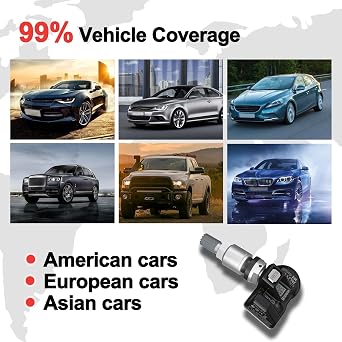 Autel TPMS Sensors Set of 4, Programmable Mx Sensor for Tire Pressure,315MHz + 433MHz Press-in OE-Level(Metal valves) Programmed by TS408S TS508WF TS601 TS900 MS906TS ITS600
