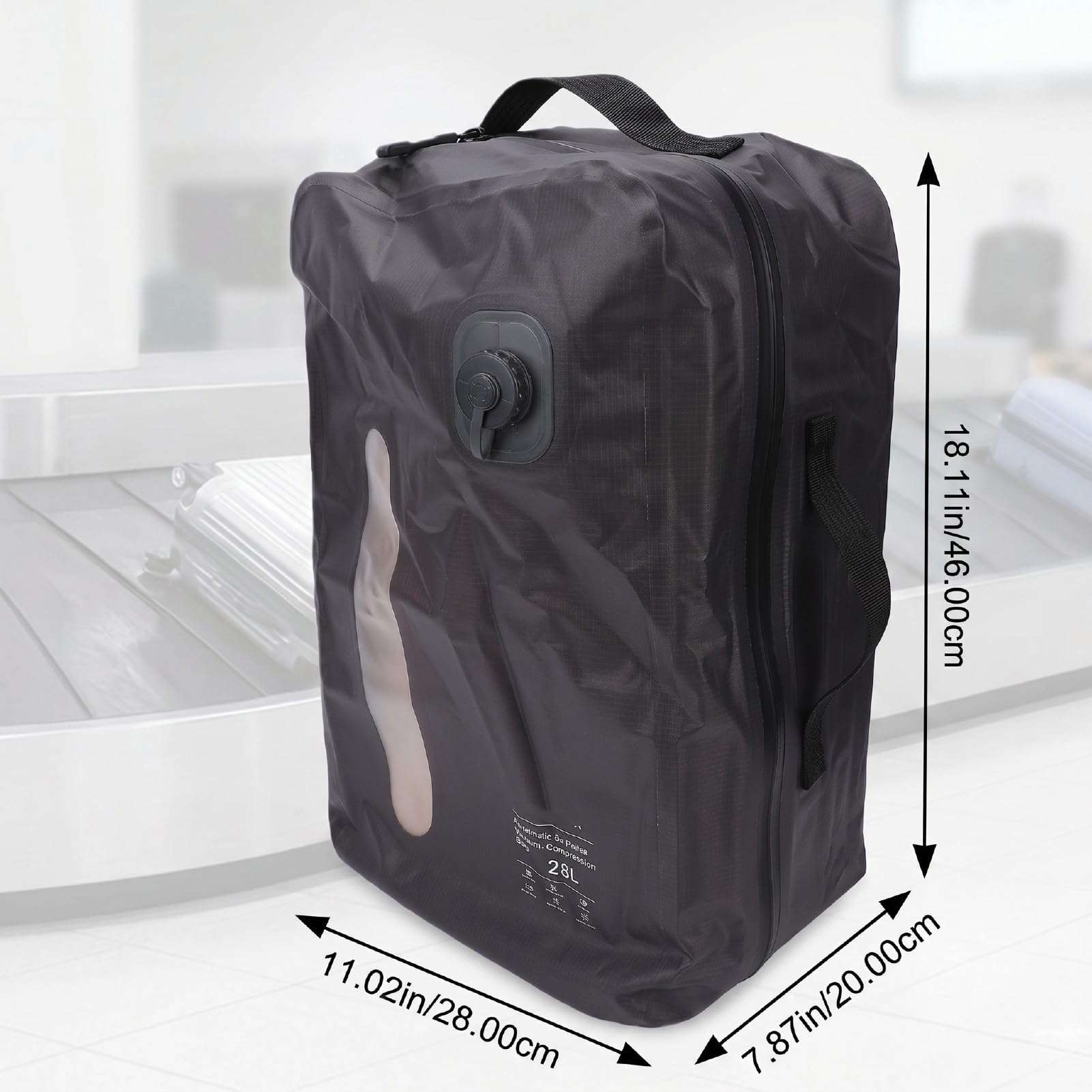 Bolsa de Viaje Al Vacío, Bolsa de Sellado Al Vacío a Prueba de Fugas de TPU de 25 L, Resistente, Duradera y Ultraligera, de Viaje de Compresión Versátil de 46 X 28 (GRAY)