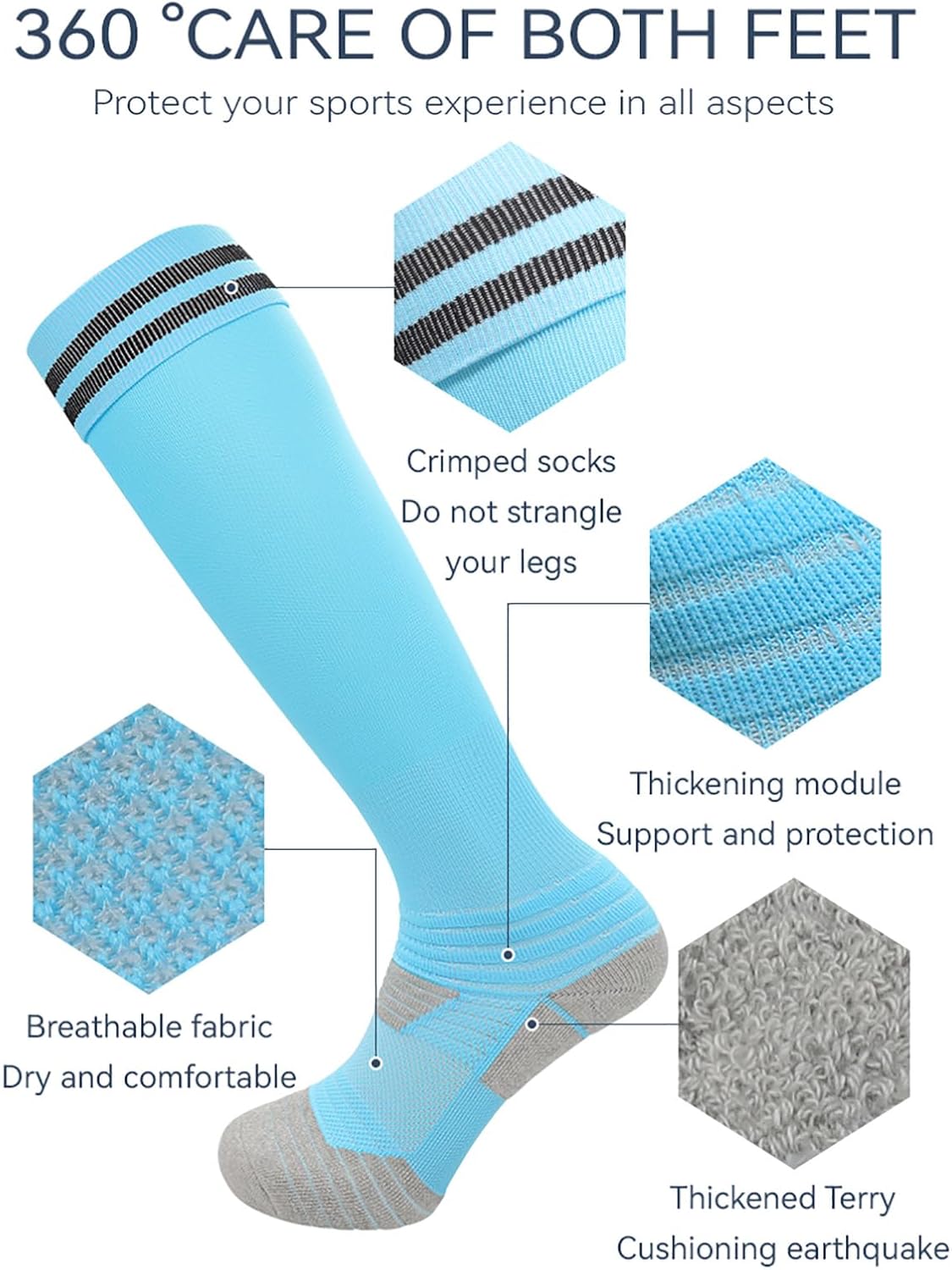 2 Pairs Kids Baseball Socks and Belt Combo, Youth Boys Girls Athletic Socks Cushion Knee Socks Softball Socks - Image 3