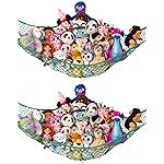Lilly\'s Love Stuffed Animal Hammock | Corner Hanging Organizer, Toy Storage, Stuffed Animal Storage Net | Made from Quality Fishing Net, Holds 12lbs | 67x47x47 (Green, 2 Pack)