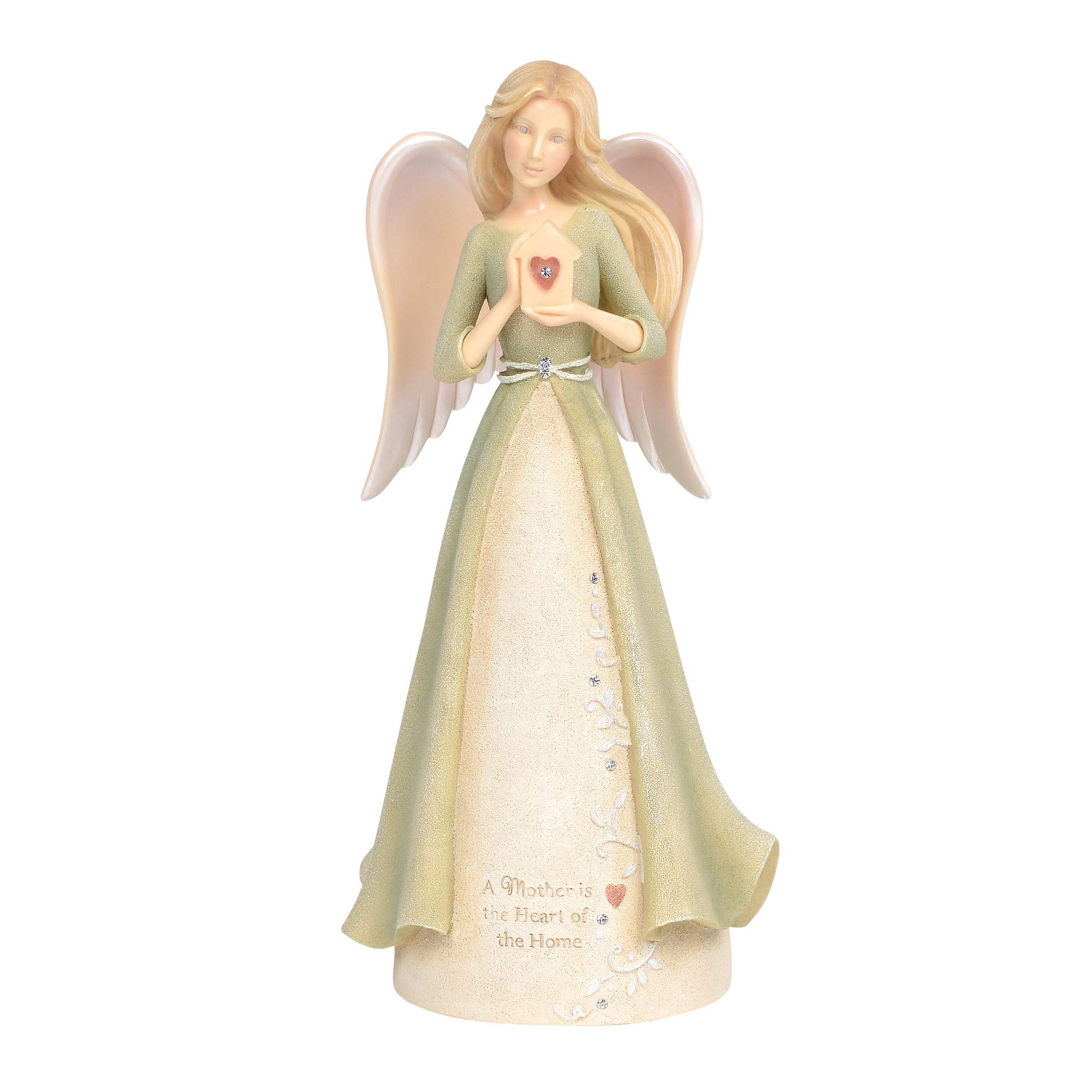 Enesco Foundations Mother Heart Angel Figurine, 7.05 Inch, Multicolor
