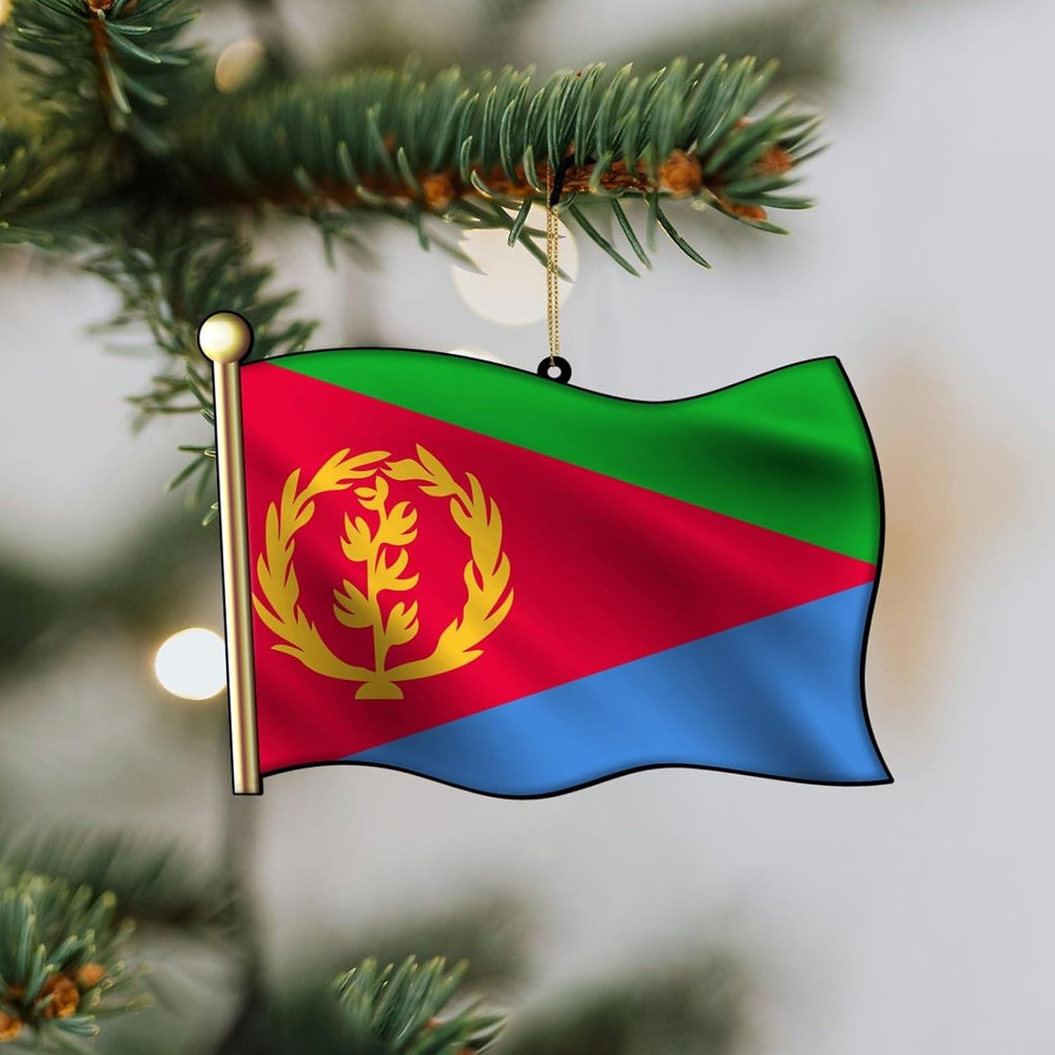Customize Eritrea Flag Ornaments for Eritrea Friends 3 Inch Xmas Holiday Souvenir Popular Country City Souvenir Personalized Christmas Ornaments New Homeowner Gift Ideas