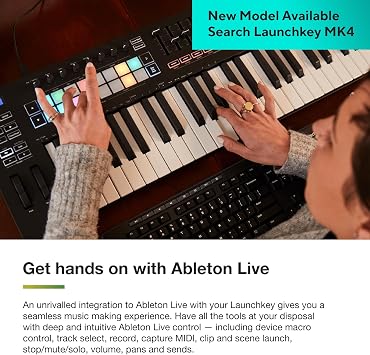 Novation Launchkey 37 [MK3] MIDI Keyboard Controller - Seamless Ableton Live Integration. Chord Mode, Scale Mode, and Arpeggiator All the software you need for Music Production