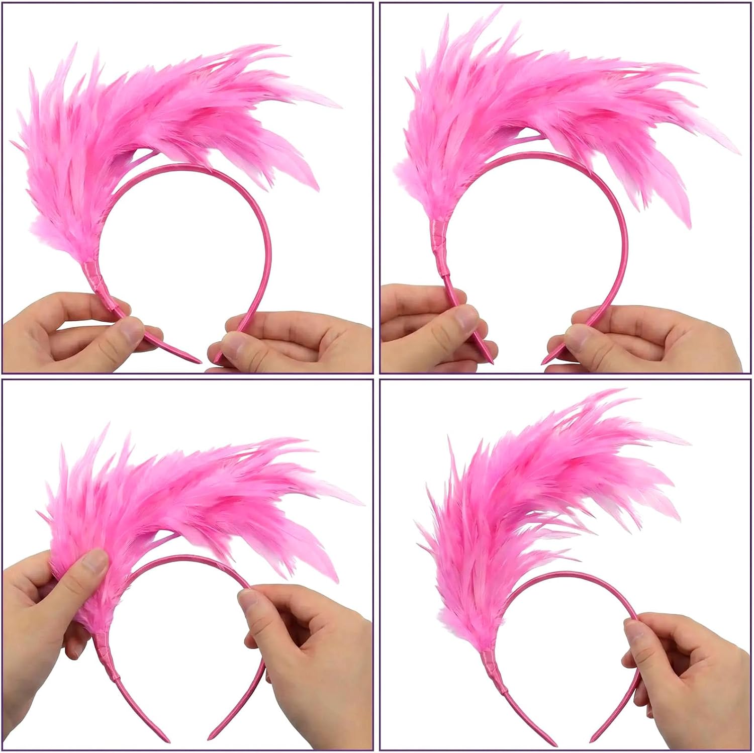 BokWin Feather Headband for Women - Feather Headpiece Vintage | Wedding Cocktail Tea Party image 4
