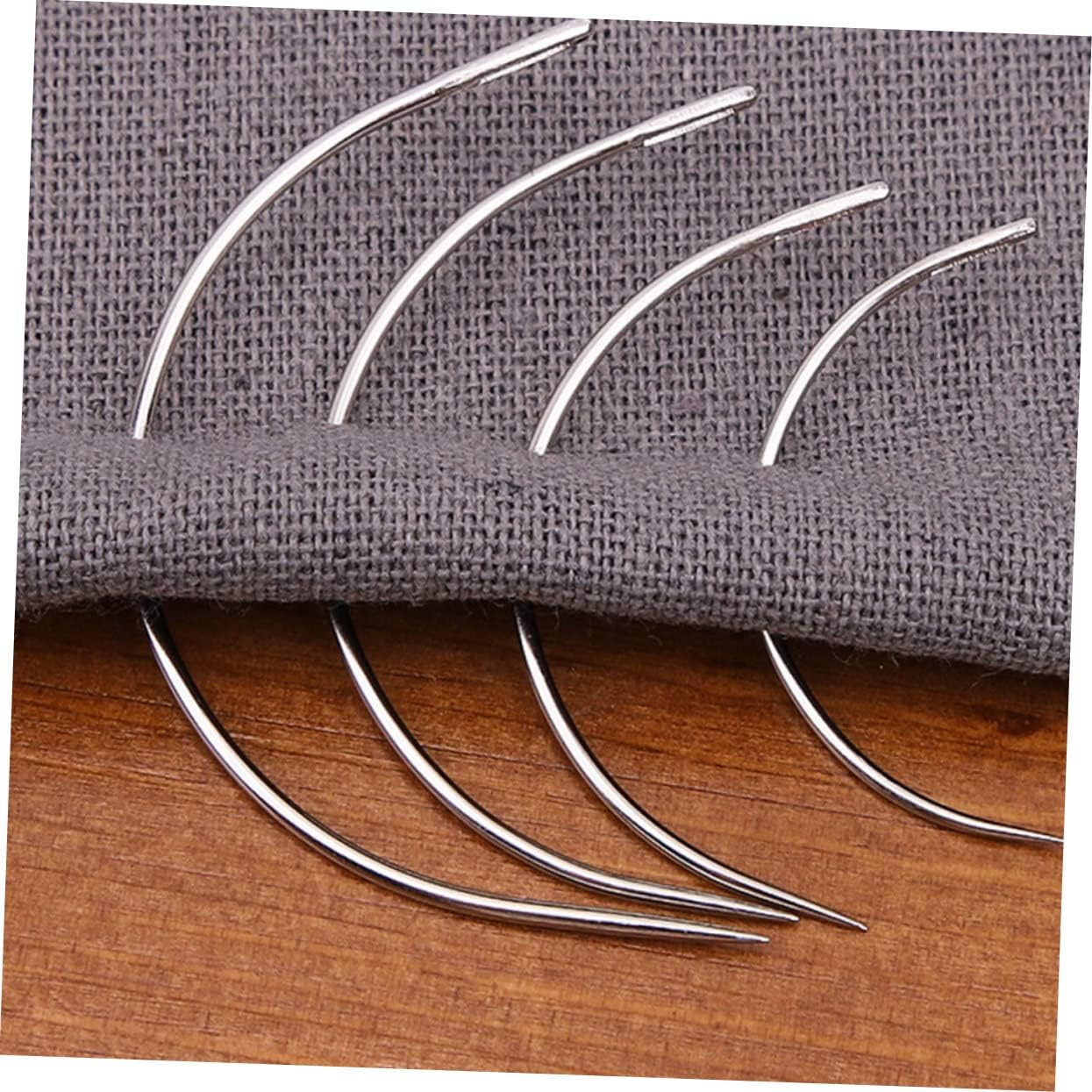 TOPPERFUN 200pcs Curved Sewing Needles Hand Embroidery Needles Big Eye Strong for Embroidery Sewing Craft