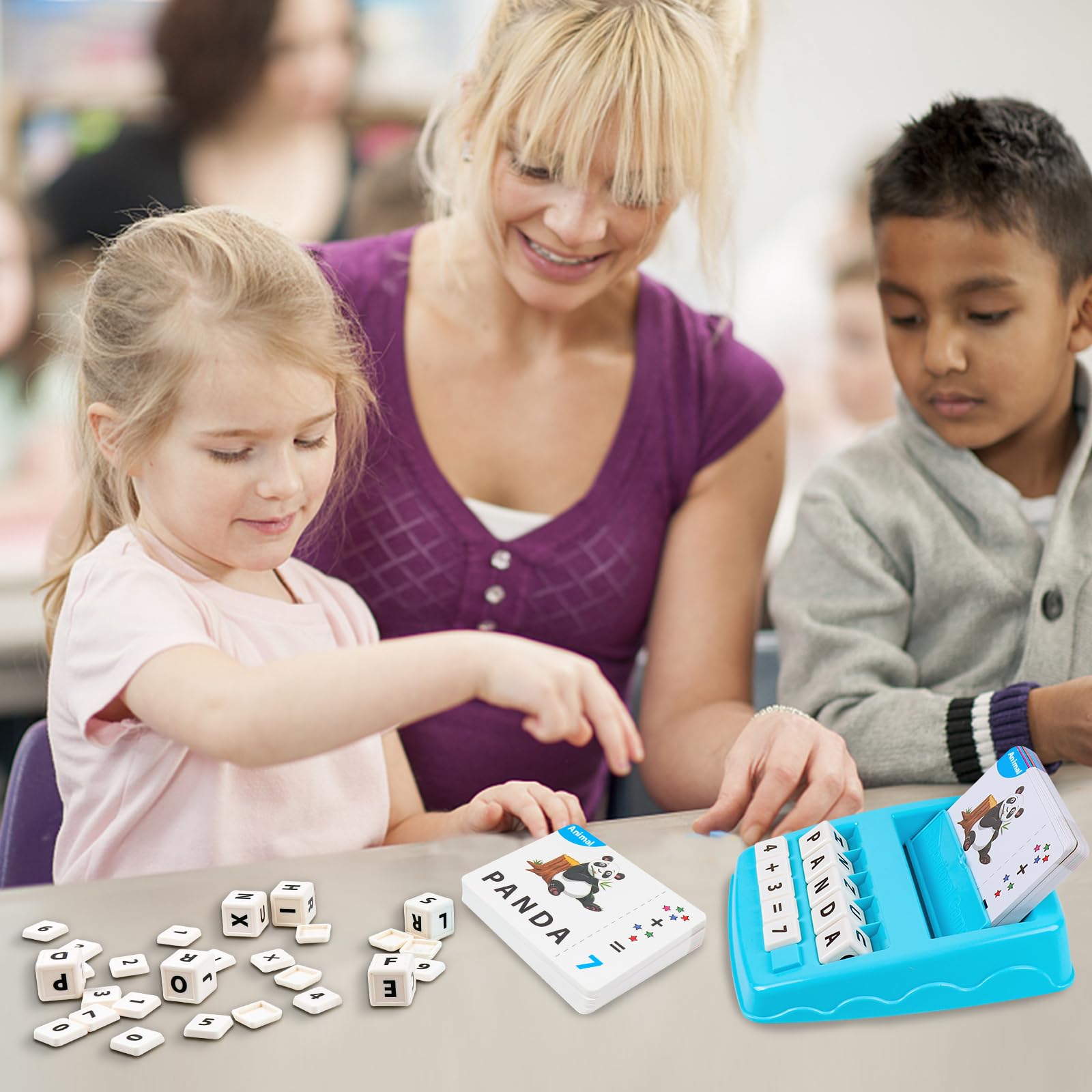 Juguete Aprender 2 en 1 de Juegos de Letras y Números para la Educación Temprana de los Niños Regalo Ideal para Niñas y Niños de 3+ Años（Español）, BK1831, Azul