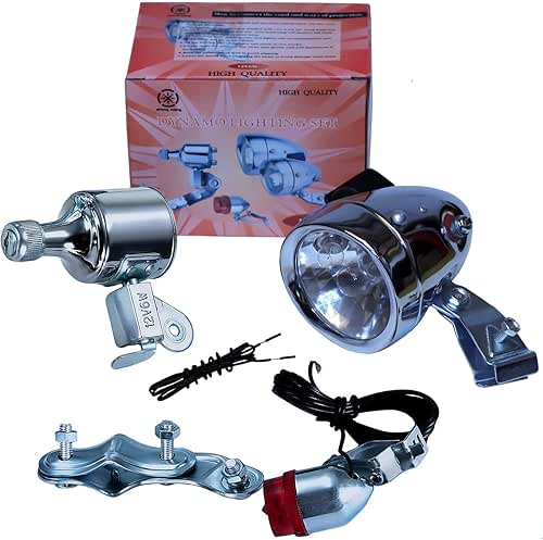 12V 6W Dynamo Headlight & Tail Light kit Set fits