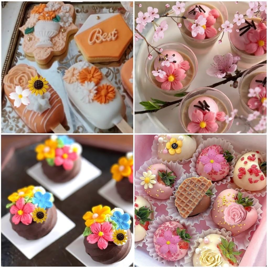Flower Silicone Mold Chocolate Molds,Rose Flowers Fondant Molds Candy Molds for DIY Cake Decoration Desserts Cupcake Cake Pop Sugar Craft Polymer Clay