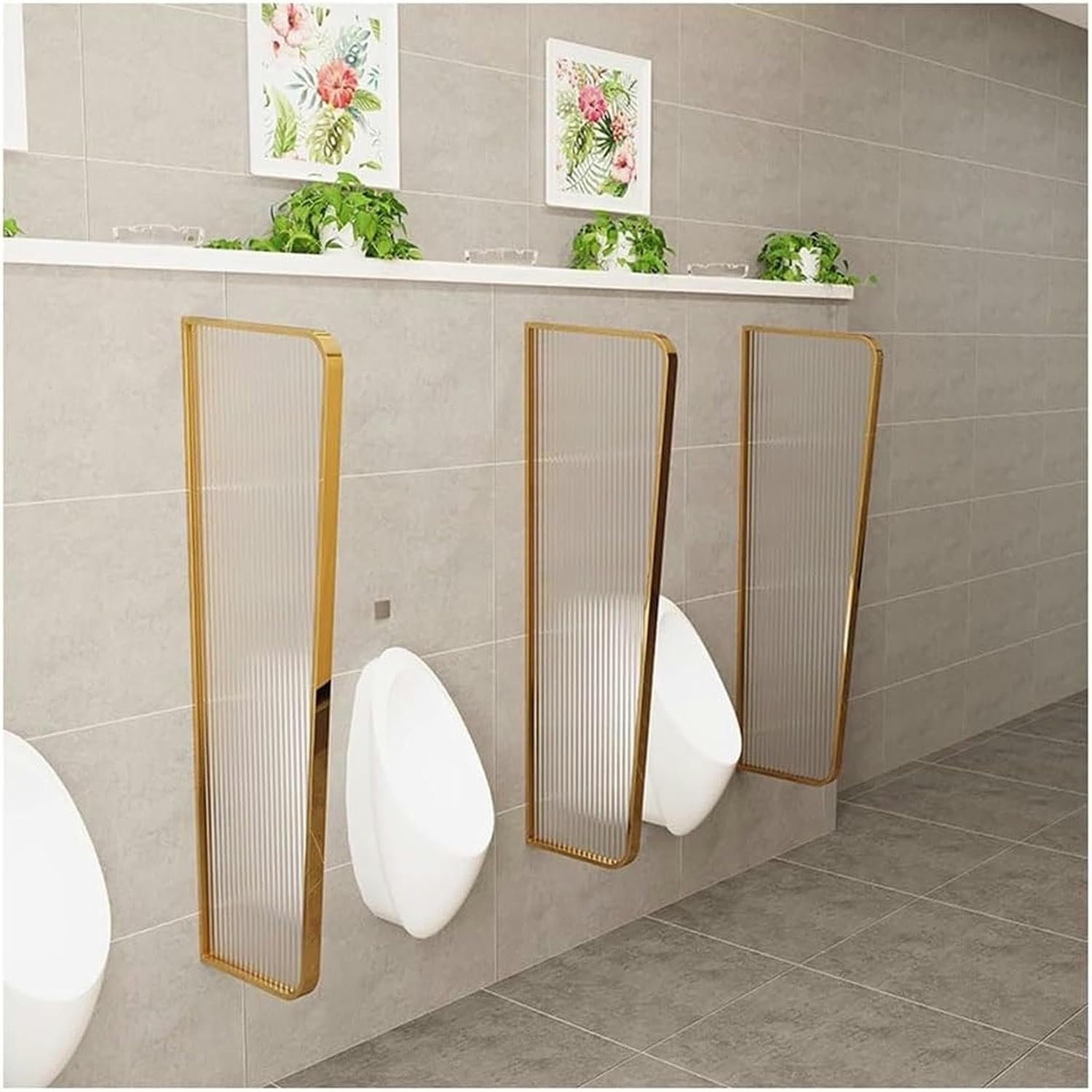 AMNOOL Urinal Partition Panel - Urinal Privacy Screen - Public Restroom Urinal Partitions for Hotels, Shopping Malls - Easy to Clean, 1 Pack (Color : Black, Size : 50x100cm)