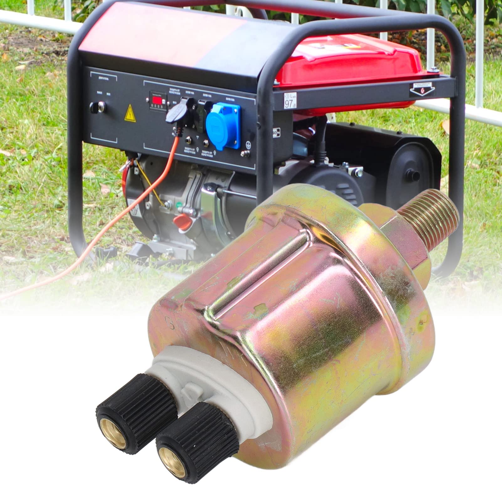 Sensore Pressione Olio, Sensore Pressione Olio 1/8 NPT Sensore Pressione Olio Generatore Stabile in Lega Di Alluminio Per Accessori Per Gruppi Elettrogeni Diesel VDO Da 0 A 10 Bar(B)