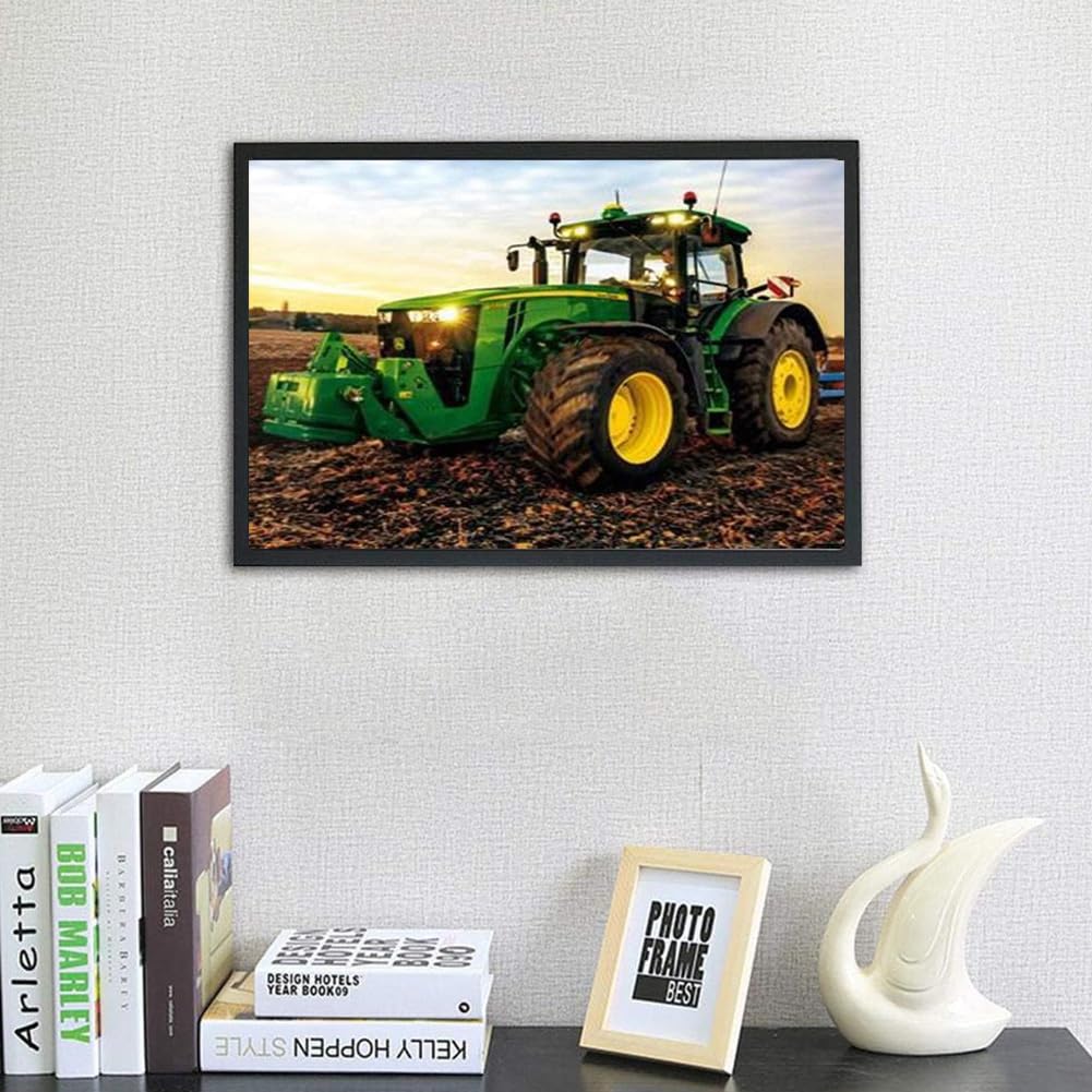YSCOLOR Diamant Painting Kit 5D – DIY Strassbild Traktor, 30x40 Cm, Voller Runddiamant-Satz Für Erwachsene