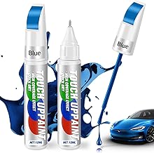 2 Pièces Stylo Retouche Peinture Bleu 24Ml, Retouche Peinture Voiture, Stylo Retouche Voiture Carrosserie, Stylo Réparation des Rayures Auto De Peinture, Solution Rapide pour Carrosserie