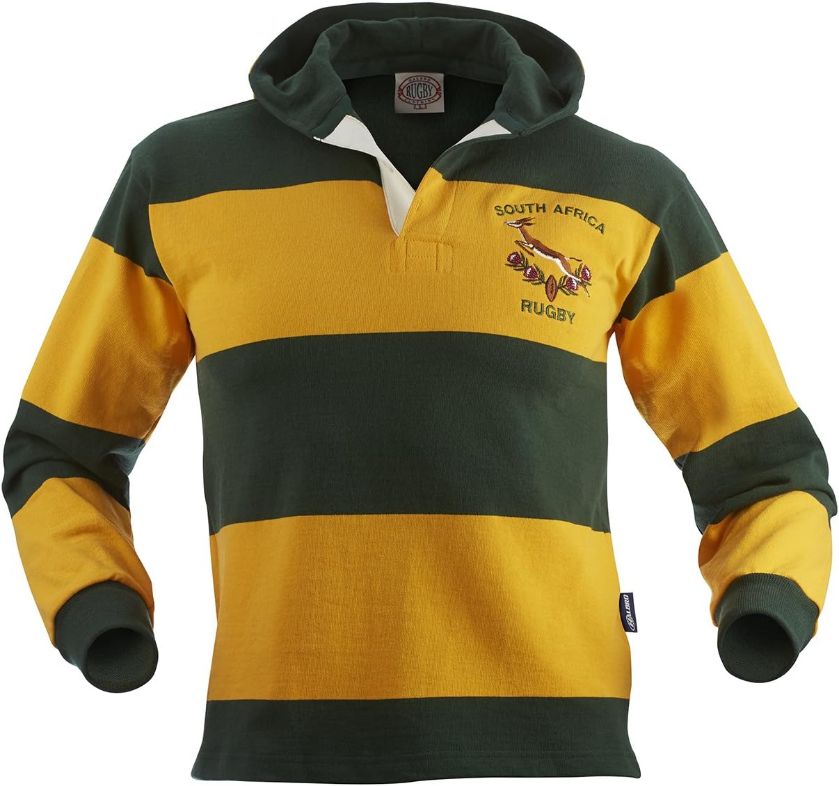 Rugby ImportsSouth Africa Hooded Jersey (Green/Amber) Long-Sleeve