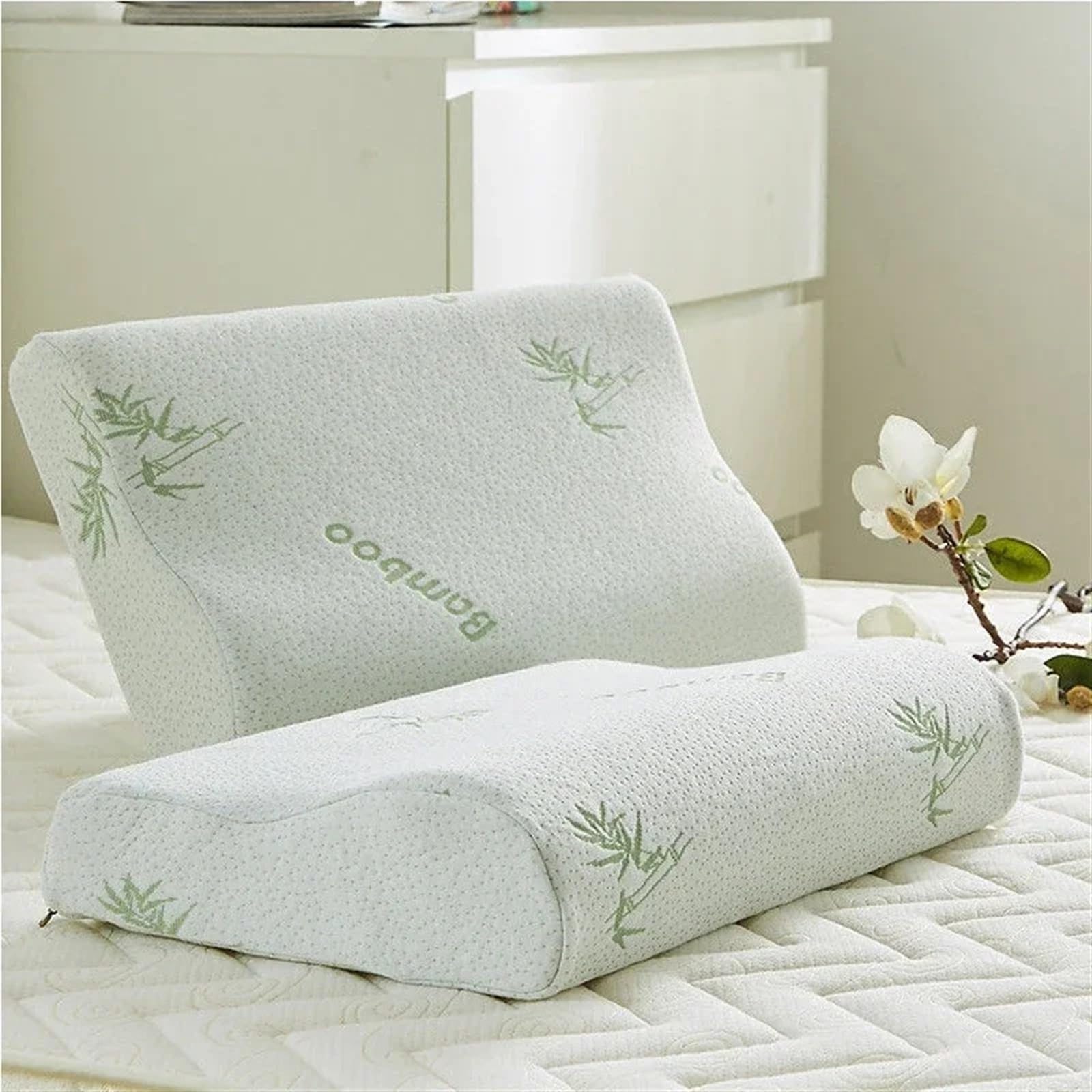 Almohada De Espuma Con Memoria Almohada de espuma viscoelástica Almohada de fibra de bambú Rebote lento Cuidado de la salud Almohada de espuma viscoelástica Almohada de espuma viscoelástica Almohadas