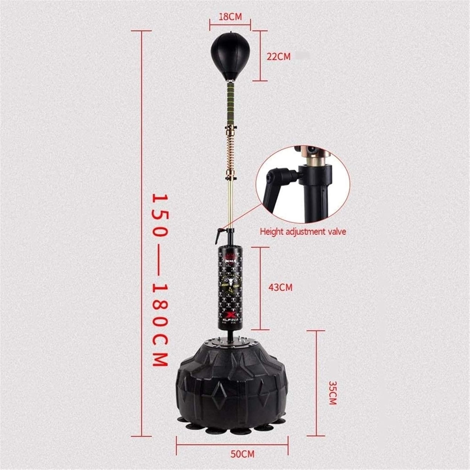 Free Standing Speed Punching Ball Speedball Punch Bag with Adjustable Height, Heavy Stand Punching Bag with Strong Suction Cup Base Portable Training Target Base Boxing Speed Trainer