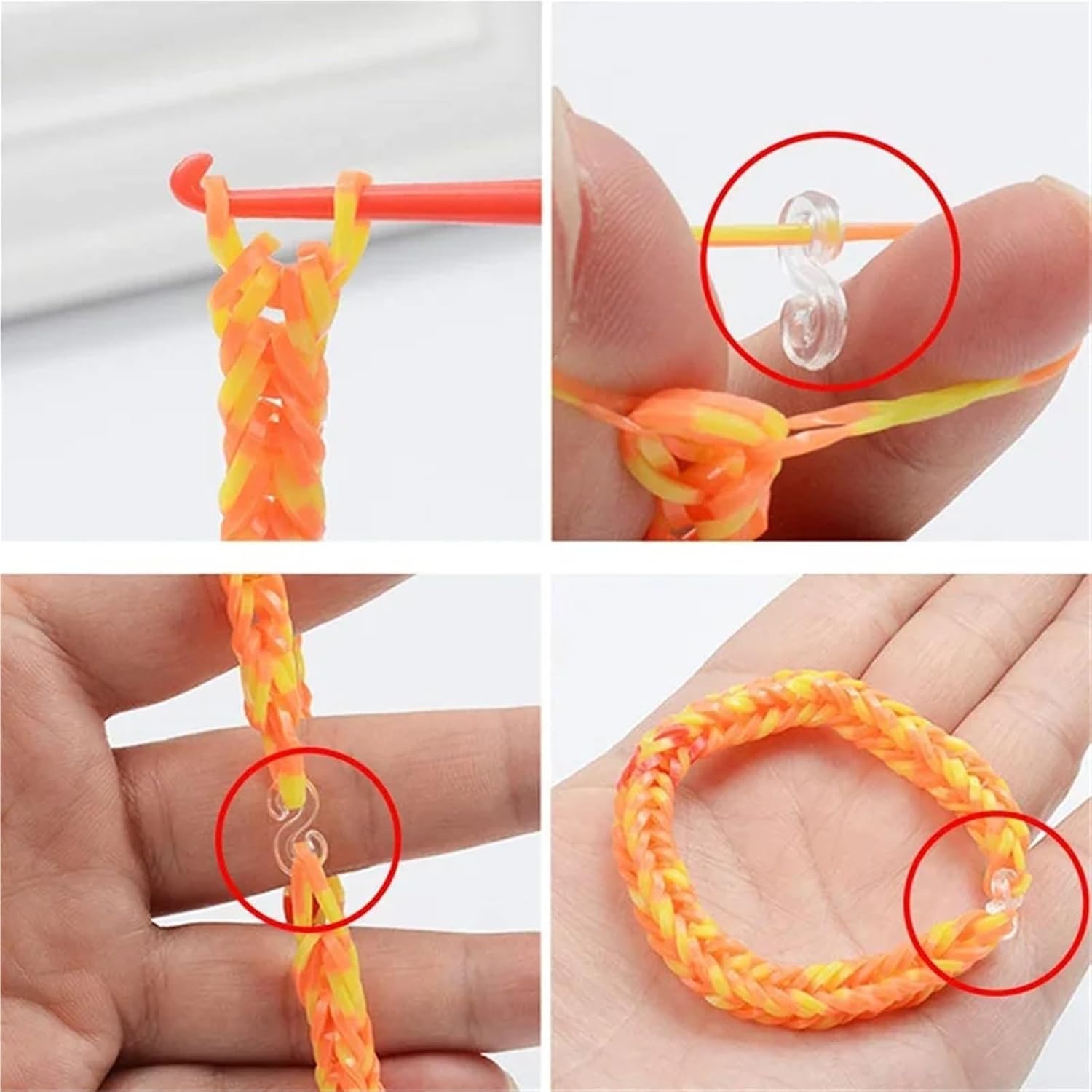 Rubber Band S Clips 5000pcs S Clips Hook Plastic Connectors Refills for DIY Charm Loom Rubber Band Bracelet Jewelry Making Supplies Accessories Gift(Clear)