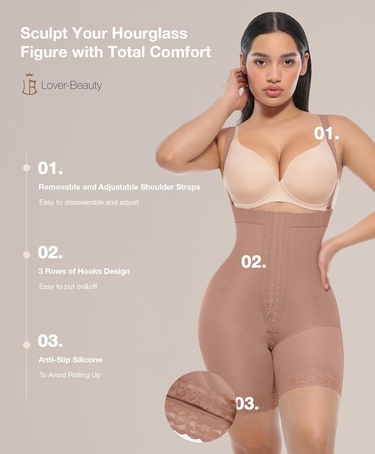 Lover-Beauty Fajas Colombianas Shapewear for Women Strapless Tummy Control Body Shaper Butt Lifting Shorts Postpartum Faja - Image 2