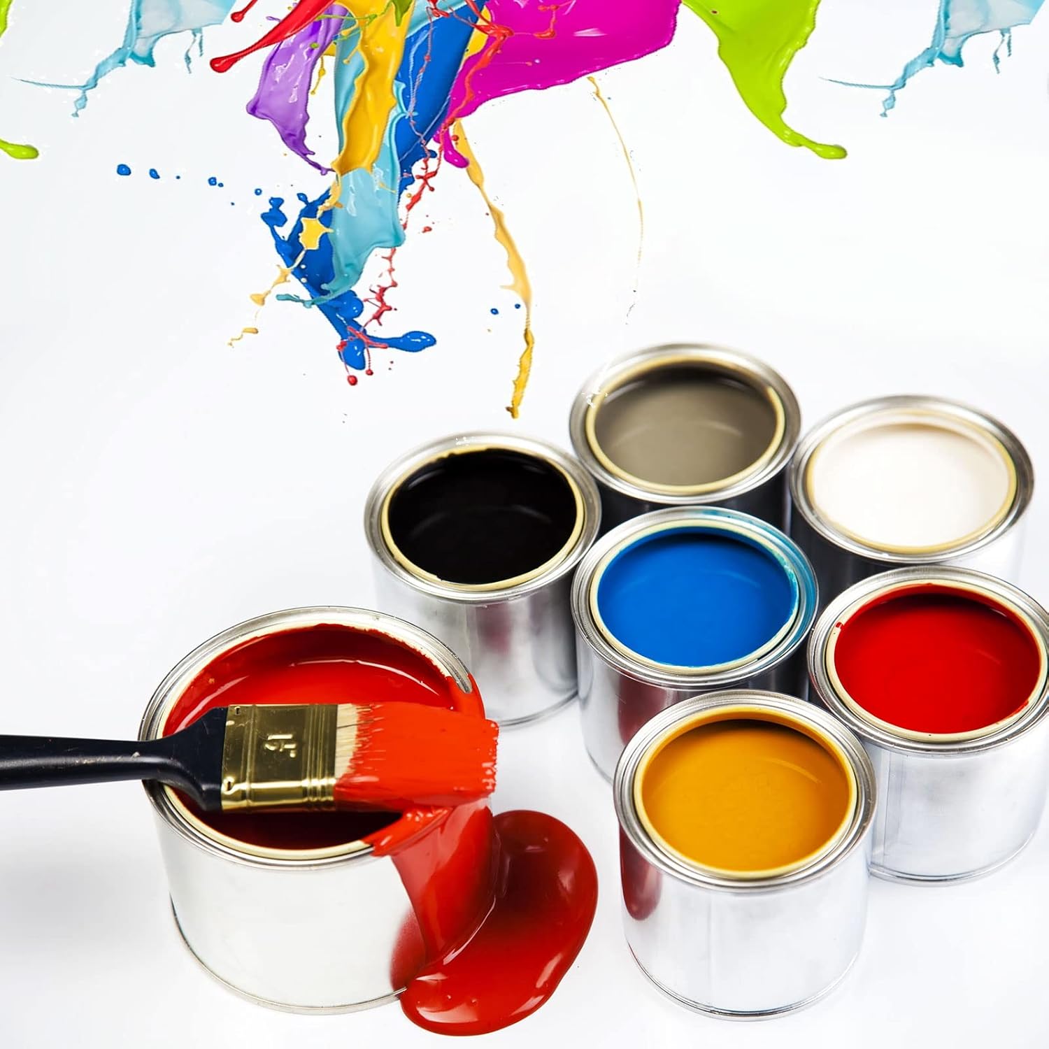AKOLAFE 4 Pack Empty Paint Cans 1 Gallon Paint Can with Lids & Handles (2) + 2 Quart Paint Cans with Lids (2) Paint Bucket for Painting Metal Paint Pail Paint Containers for Leftover Paint Storage