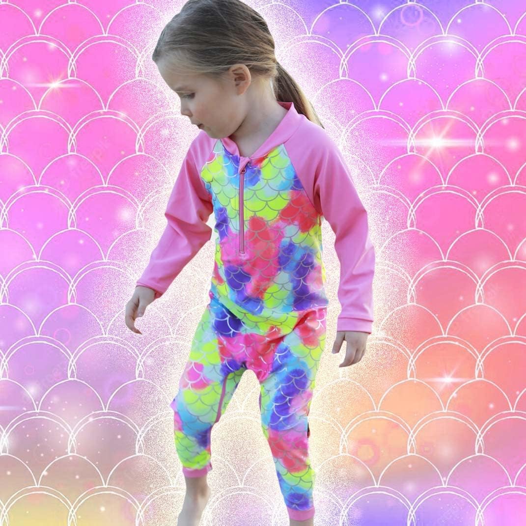weVSwe Baby Girl Toddler Rash Guard Swimsuit Sun Protection Beachwear Zipper Bathing Suit 0-3 Years - Image 2