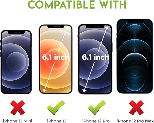 Miniatura 2 de Mase Home - Protector de pantalla de vidrio templado para iPhone 12, iPhone 12 Pro, 2020, 6.1 pulgadas, paquete de 3 unidades