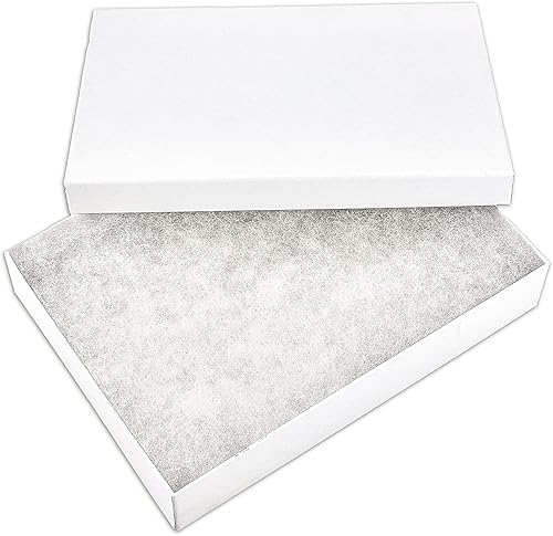 Miniatura 41 de TheDisplayGuys - Paquete de 25 cajas de regalo de cartón kraft #53 con relleno y tapa de algodón, lavanda clara, (5.4 x 3.9 x 1.0 pulgadas)