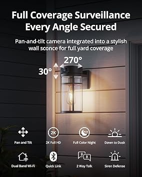 Wall Lamp Camera Bundle with 128GB Micro SD Memory Card (2 Items)