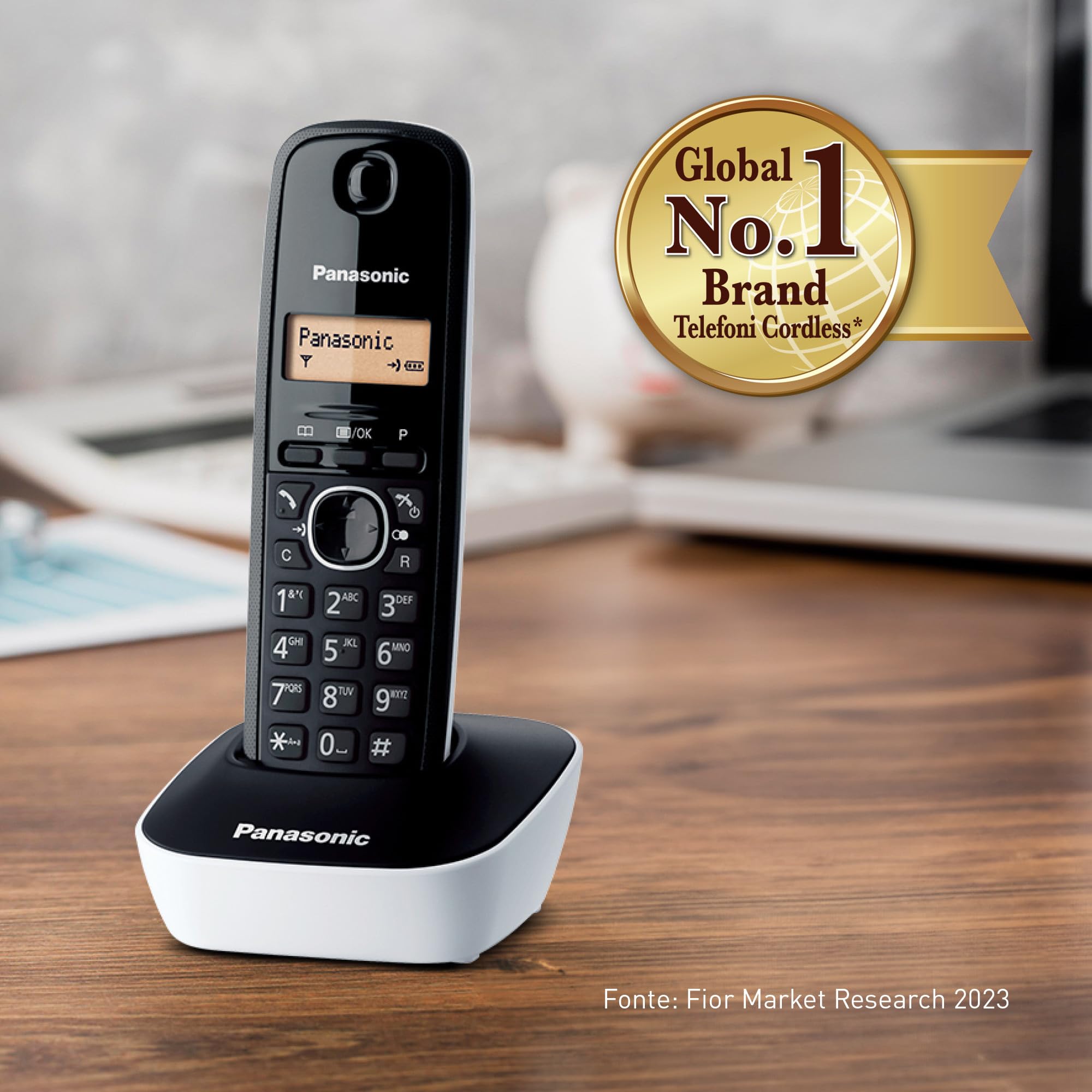 Panasonic KX-TG1611JTW Digital Cordless Phone, Base Unit and