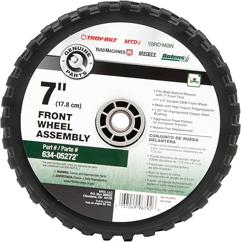 Miniatura 8 de MTD Genuine Parts Equipo original Conjunto de rueda delantera de 7 pulgadas para la mayoría de cortacéspedes a pie, OEM # 634-05272.