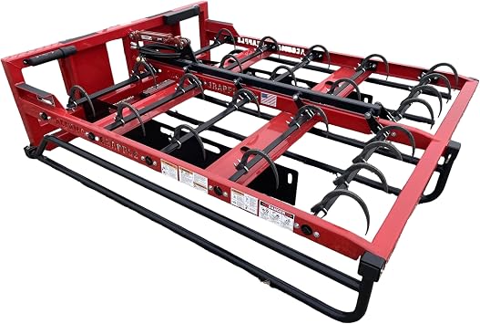 Tie Down Maxilator by Tie Down MXE-SS Accumagrapple with Universal Skid Steer Mounting, Hay Accumulator and Grapple, 10 Bale, Red/Black