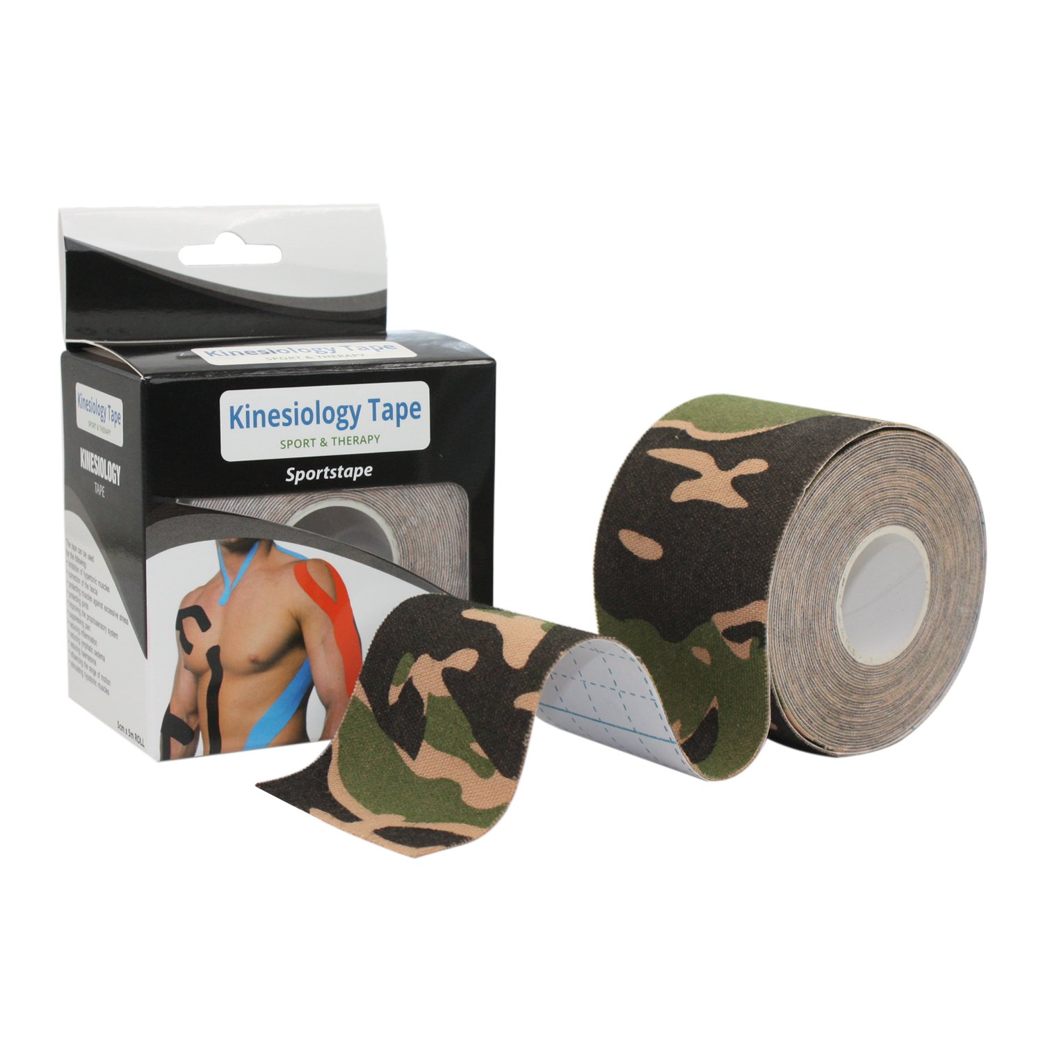 Lot de 24 bandes de kinésiologie de 5 cm x 5 m - Pour muscles, kinésiologie, sport, thérapie physique, blessures - Vert