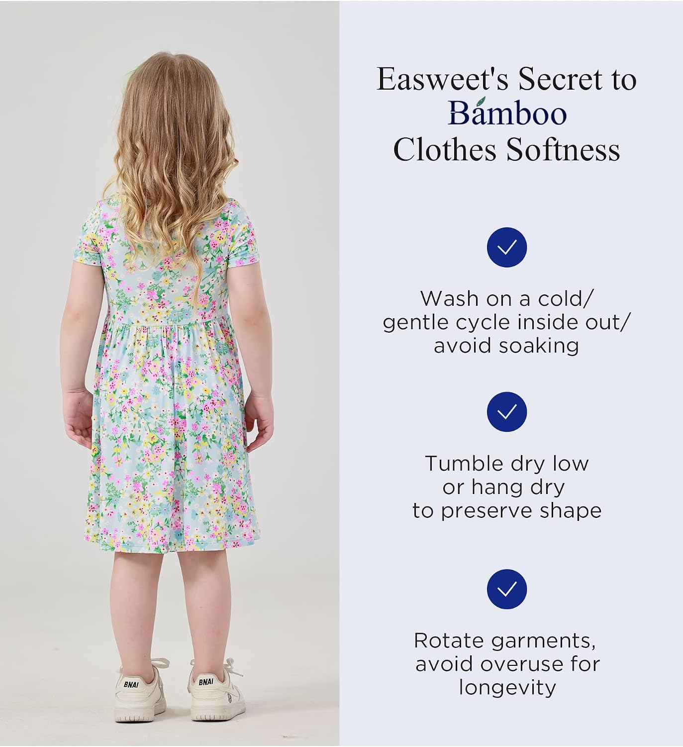 Baby and Toddler Girls Summer Dress Bamboo Viscose Short Sleeve Casual Skater Dresses