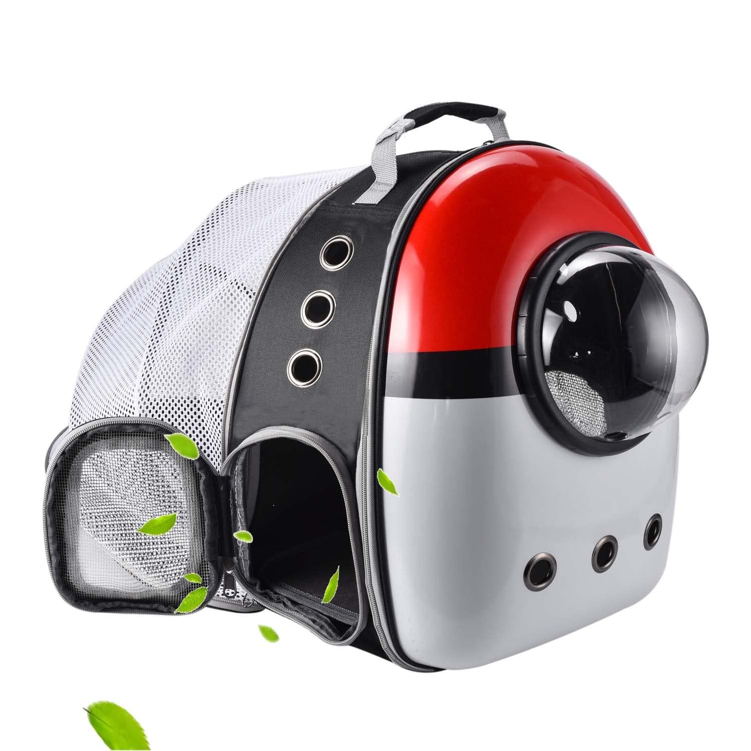 Haustier Hunde Katzen Rucksack Raumkapsel. Tragetaschen für Katzen und Hunde. Tragbar Transportrucksack Transporttasche für Haustiere. (Red and White, Hintere Verlängerung)