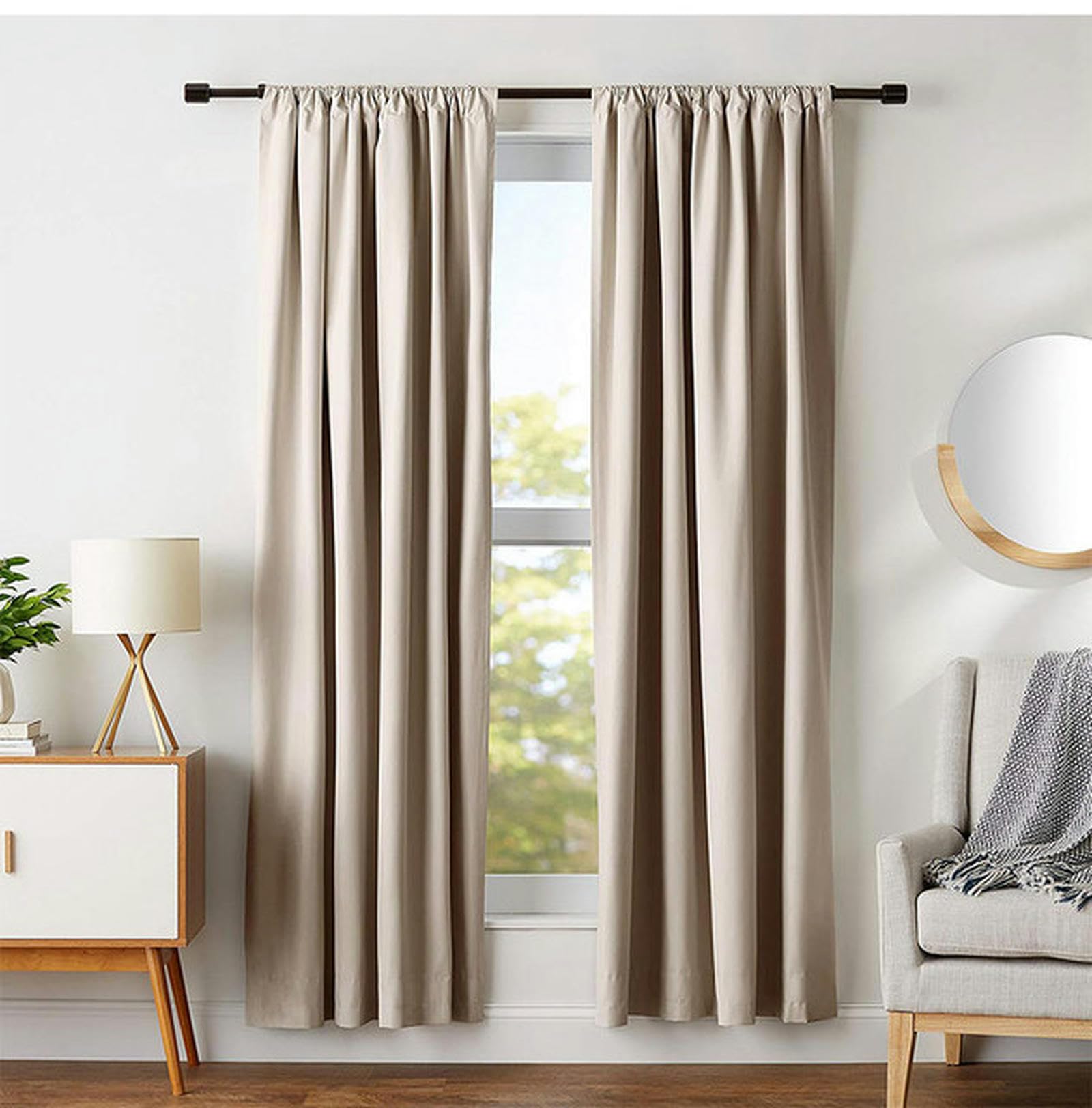 Cortinas opacas para sala de estar y dormitorio, cortinas térmicas con bloqueo de luz, tratamiento de ventana, eficiencia energética, reducción de ruido, diseño Slish
