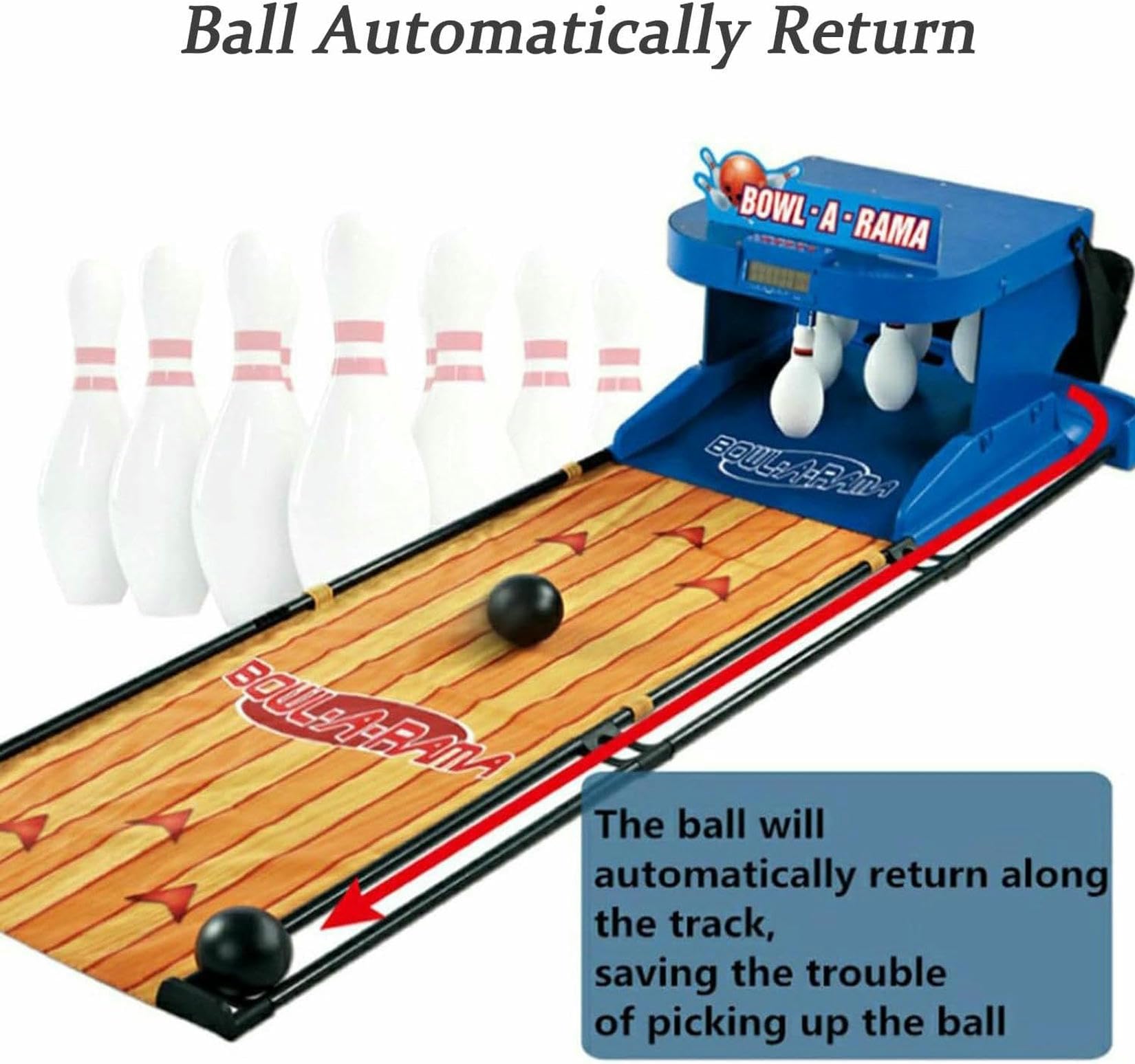 Juego De Arcade De Bolos De Bolos, Consola De Juegos De Deportes De Bolas De Bolos Cubiertas con Marcador LED con Reinicio Automático, Iluminación Y Sonido De Simulación