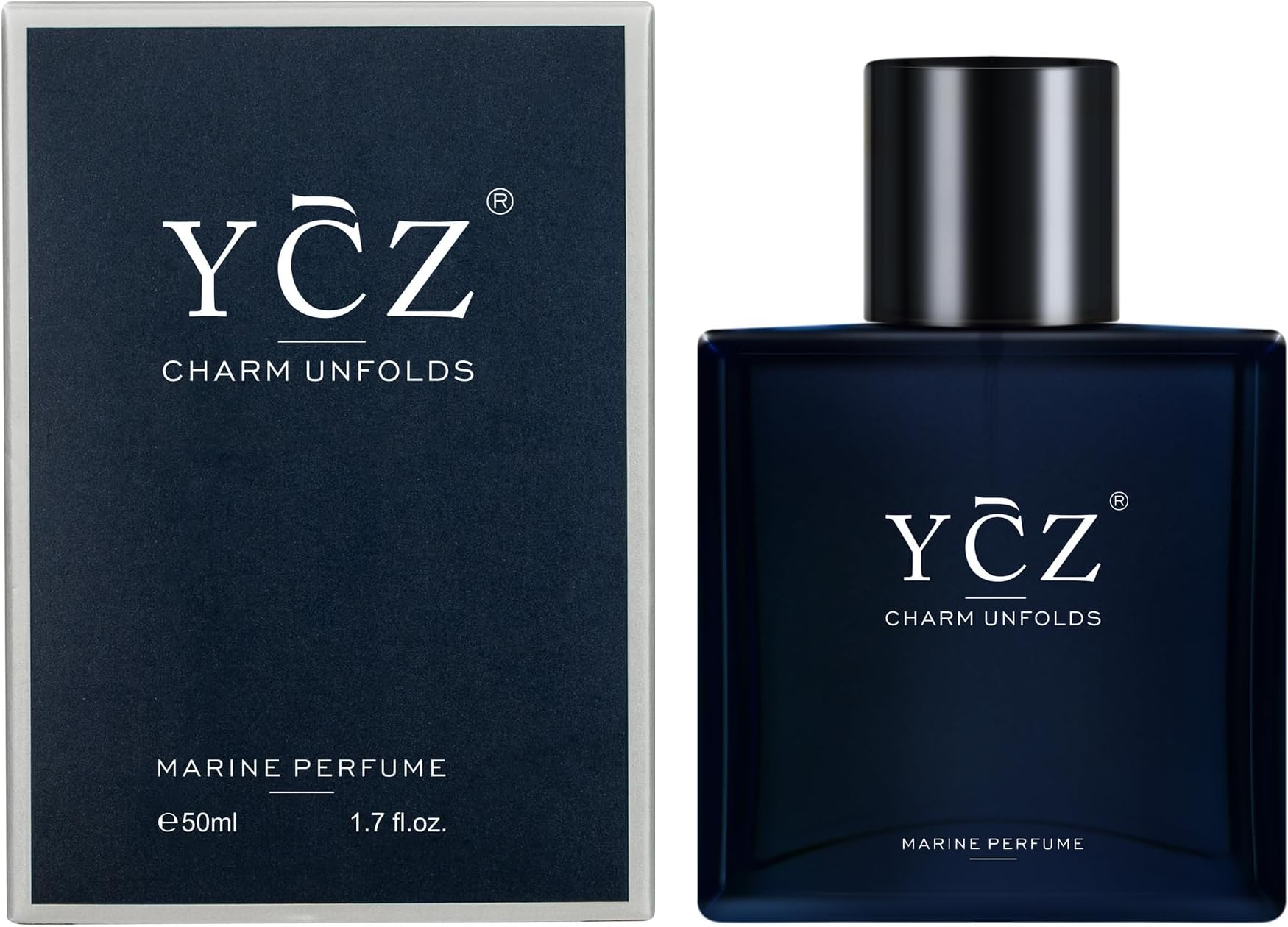 Ycz Charm Unfolds Marine Perfume for Men, 1.7 oz. Long Lasting Eau De Parfum Cologne For Men, Oriental Woody Fragrance - Ideal Special Occasions, Making it the Ideal gentlemen’s Gift