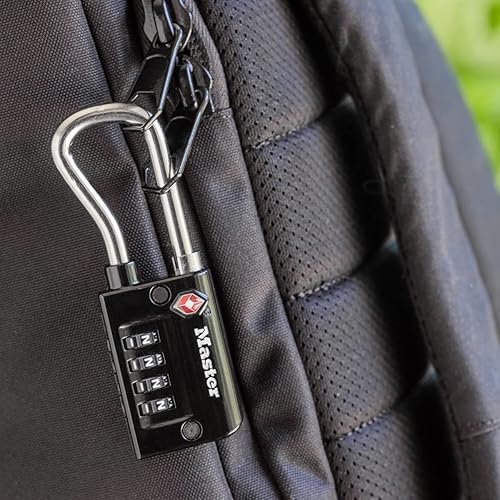 Miniatura 6 de Master Lock Candado ajusta tu propia combinación de cerradura de equipaje aceptada por la TSA 1-516 pulgadas de ancho 4696D negro