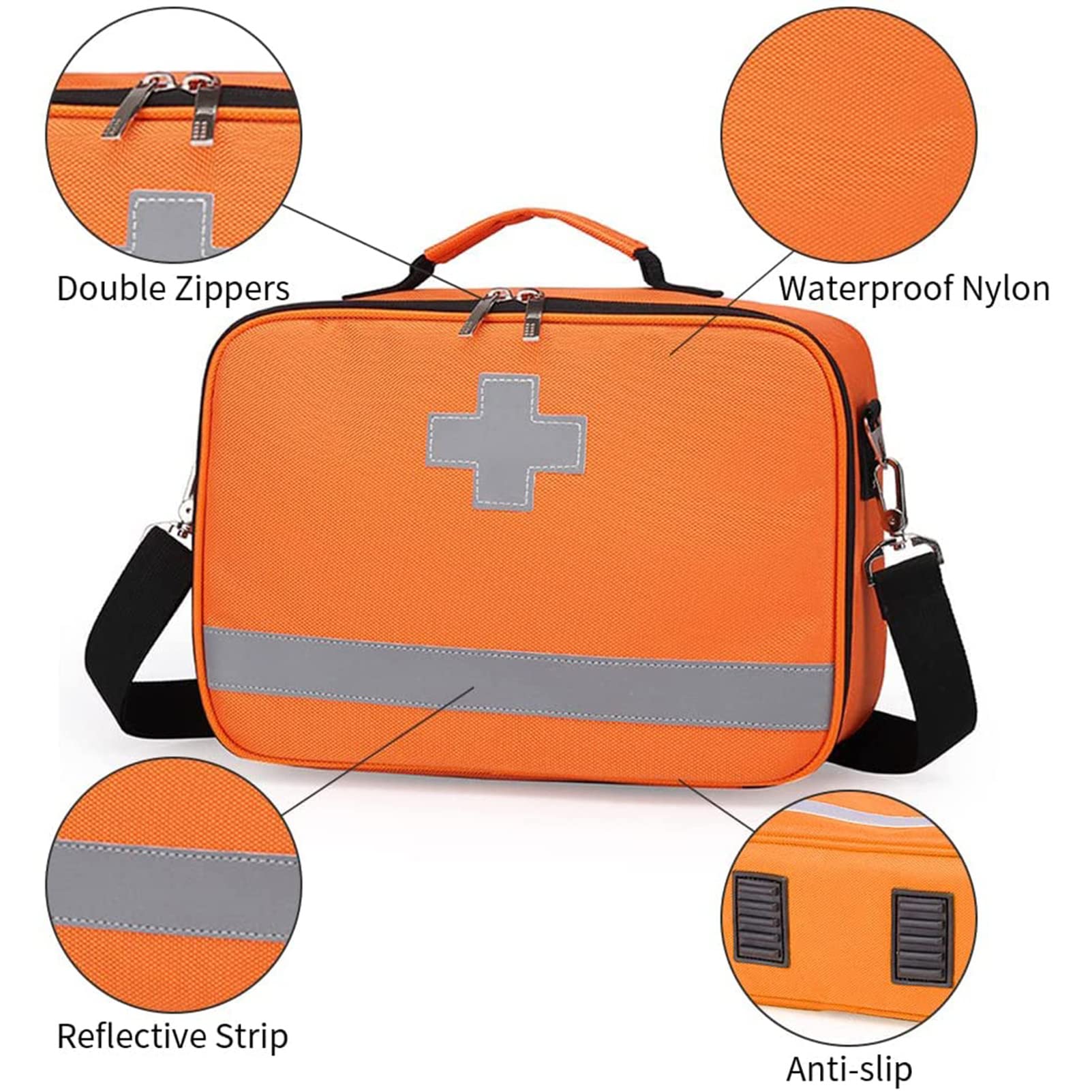 RSGK Botiquín De Primeros Auxilios Vacío, Bolsa De Trauma, Bolsa Médica, Bolsa De Medicina, Bolsa De Rescate Portátil En Capas, Bolsa De Trauma De Emergencia para Viajes Al Aire Libre, Camping