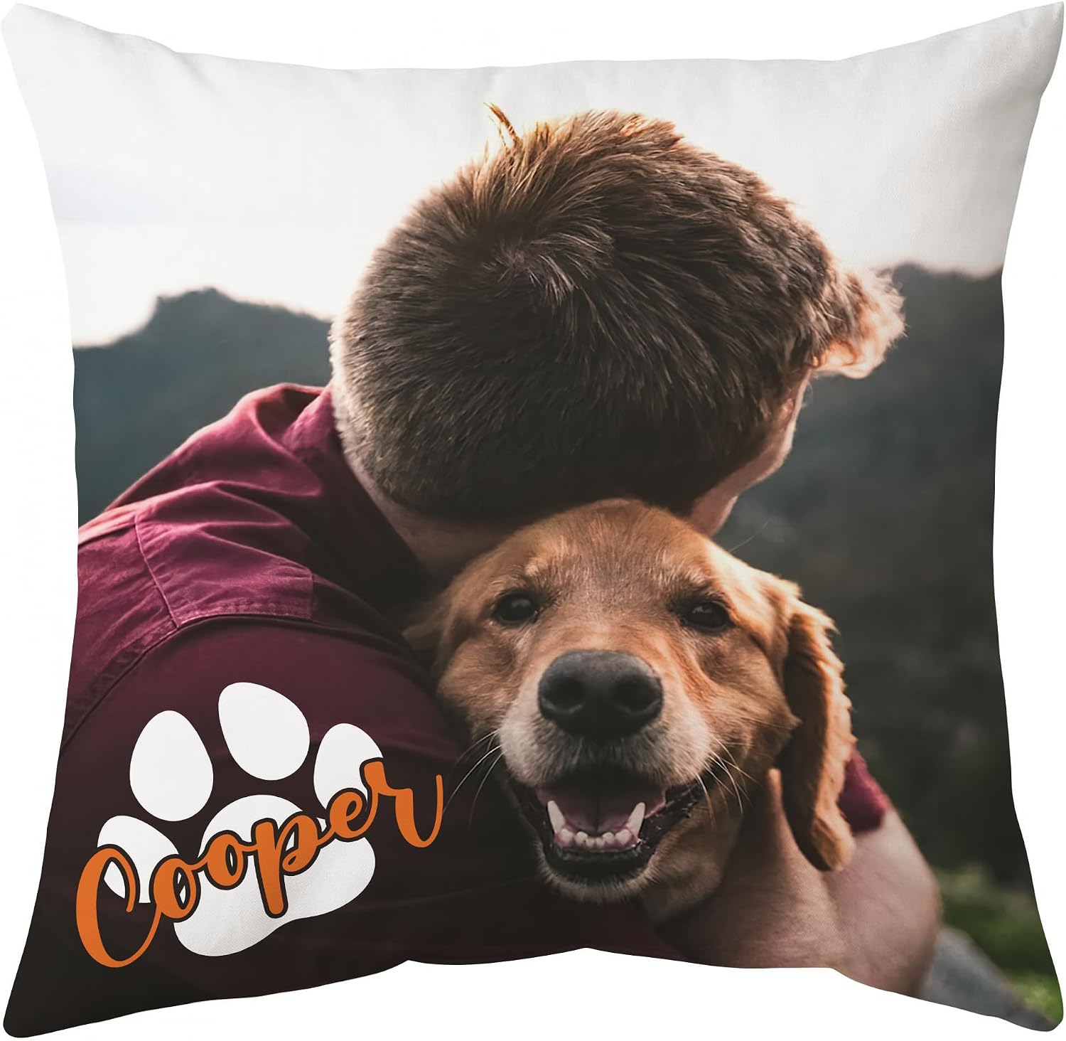 Hyturtle Personalized Memorial Sympathy Pillow with Insert 12"x12" Double-Sided Printed Gifts for Pet Loss - Remembrance Bereavement Gifts for Loss of Dog Cat - Custom Name Sofa Couch Home Decor