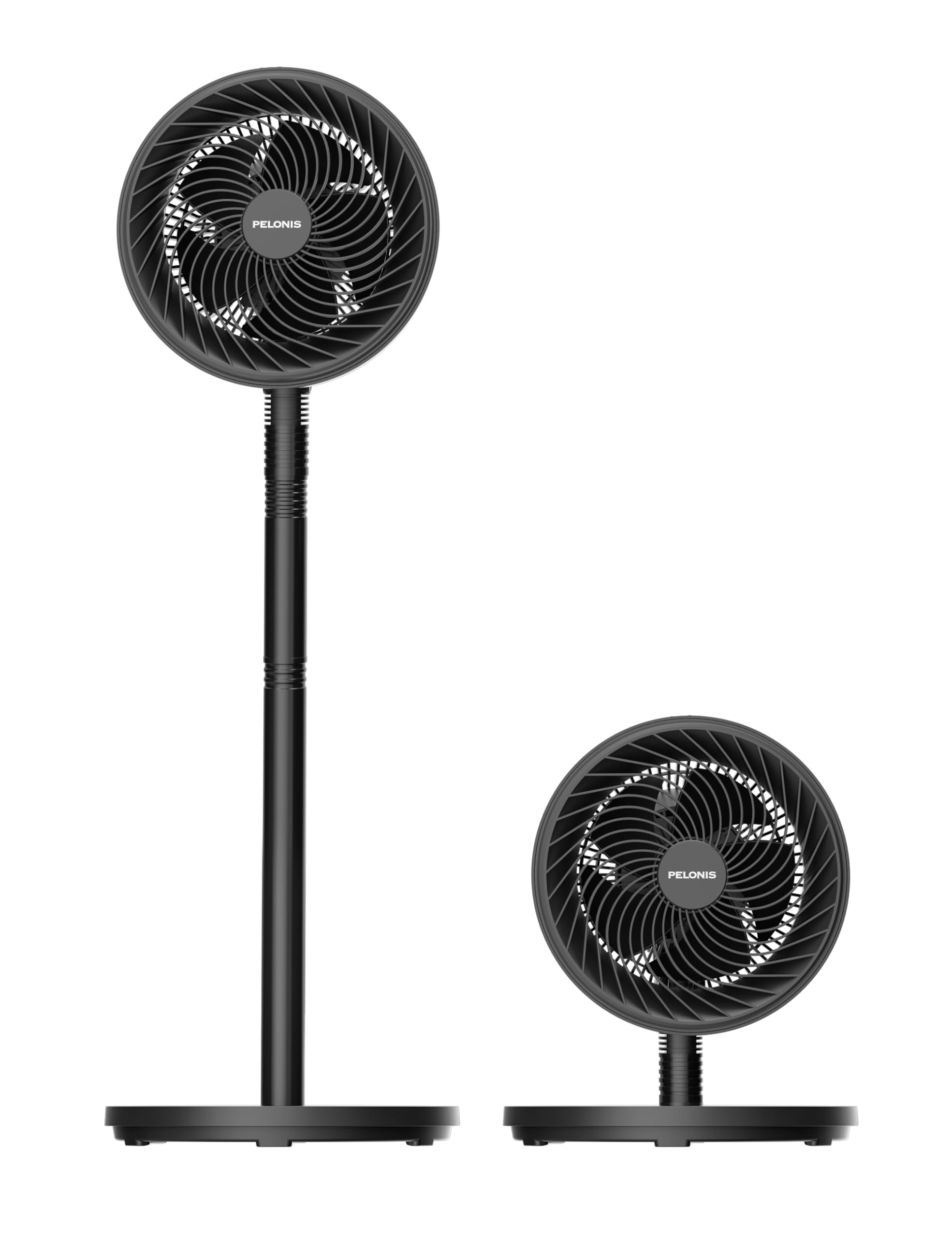 PELONIS Ventilatore a Colonna Altezza Regolabile 4 Livelli, Ultra Silenzioso con Oscillazione 90° & 3 Velocità per Camera, Ufficio