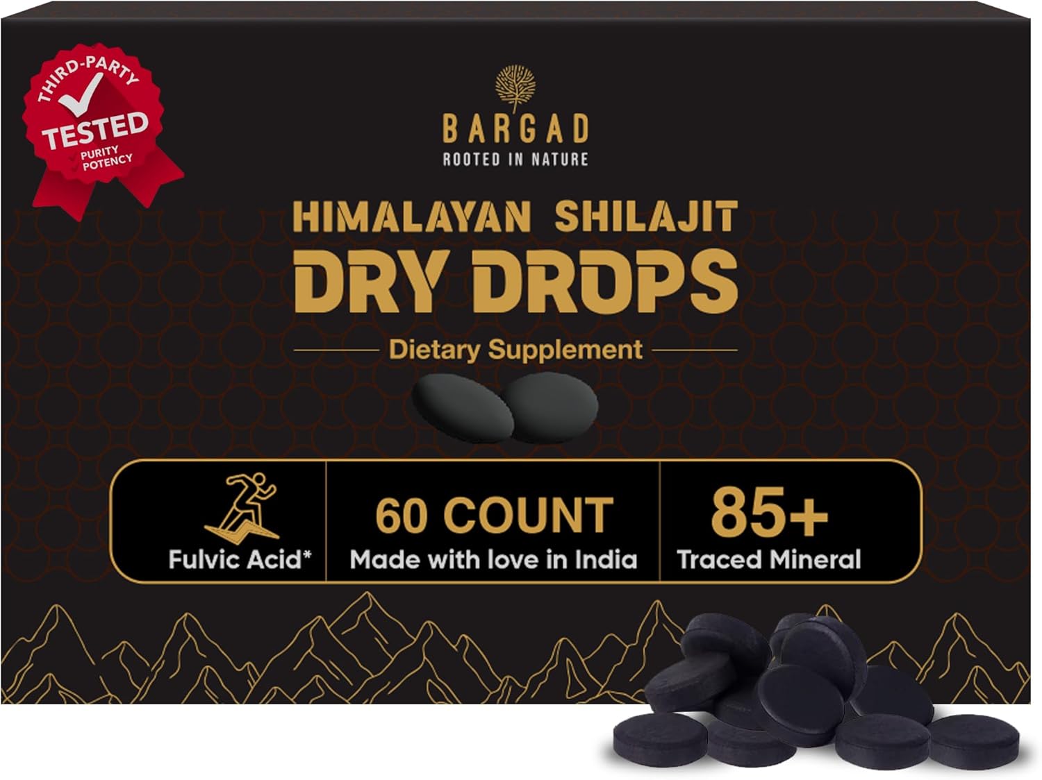 Bargad Mushroom Coffee | 6 Adaptogen Mushrooms | Premium Instant Coffee with Benefits of Lion's Mane, Chaga & Turkey Tail for Better Focus, Immune Support, Energy, Digestion & Skin | 30 Servings