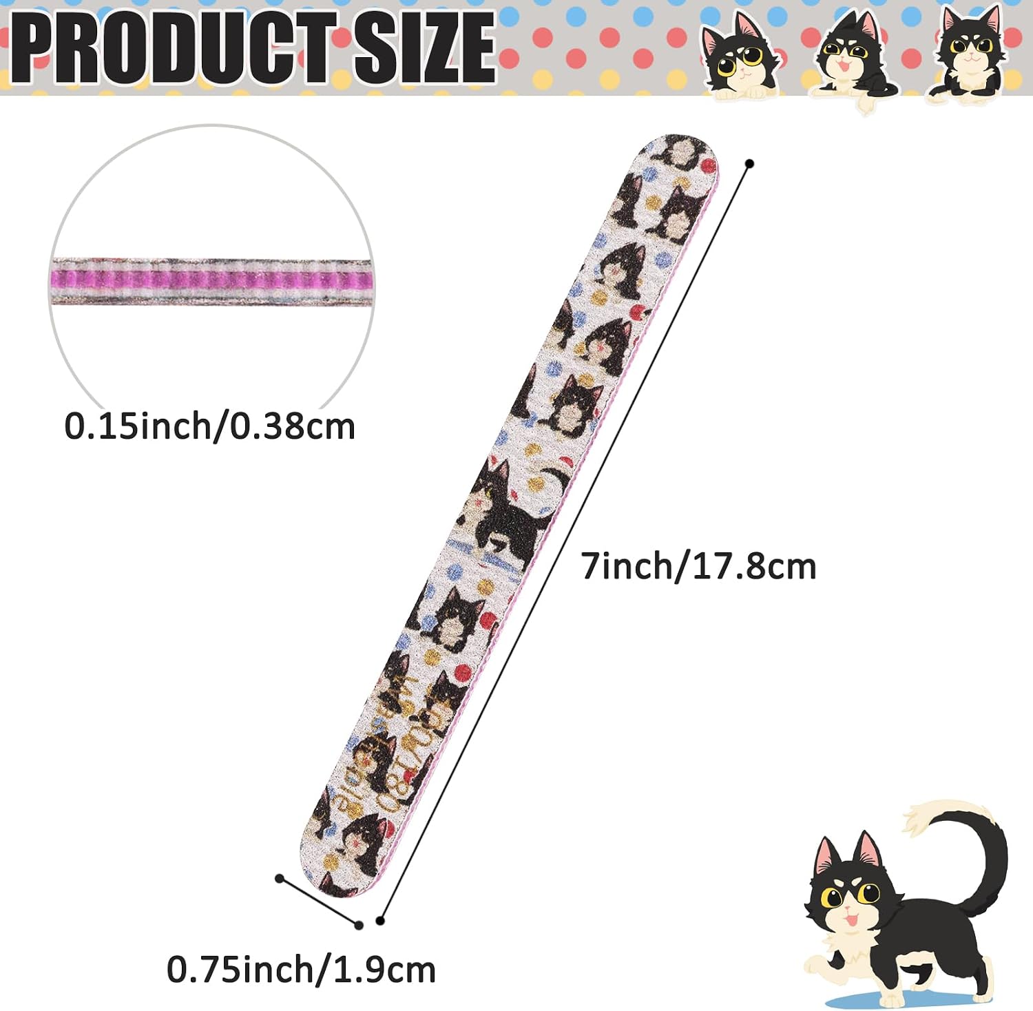 12 Pack 100/180 Grit Nail Files, Black Professional Reusable Emery Boards Nail File, Manicure Tool Suitable for Both Acrylic and Natural Nails