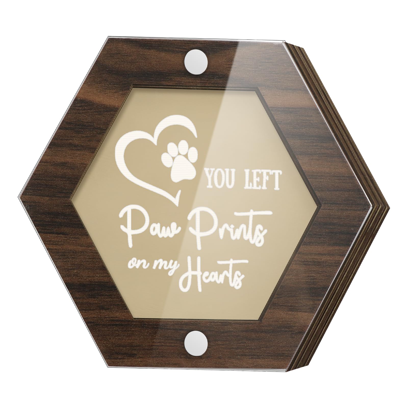 Pet Hair Keepsake Wooden Box with Acrylic Lid, Fur Memorial Box for Dog or Cat Hair Ashes Container Pet Loss Memory Sympathy Gift for Pet Lovers (you left paw prints on my hearts)