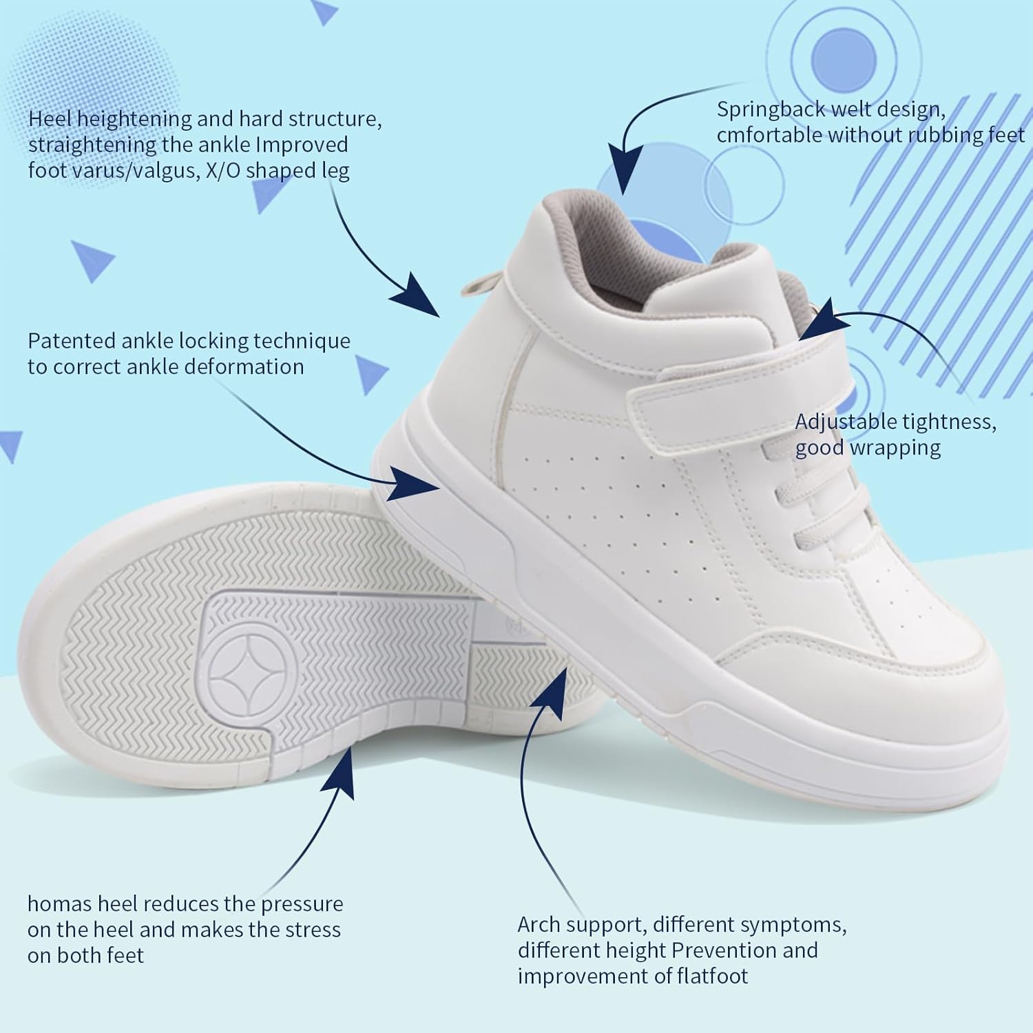 Kids Orthopedic Shoes with Ankle and Arch Support,Fashion Thick Sole Corrective Sneakers - Image 4