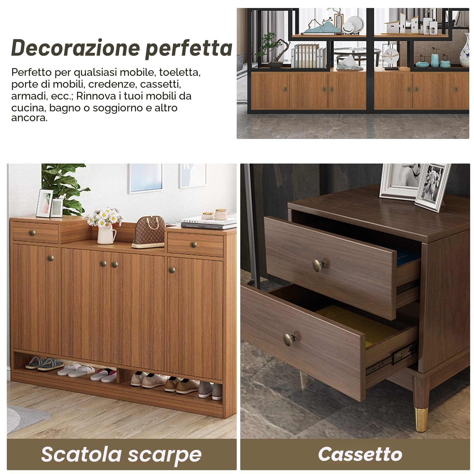Pomelli per armadietti vintage 30 mm bronzo TsunNee