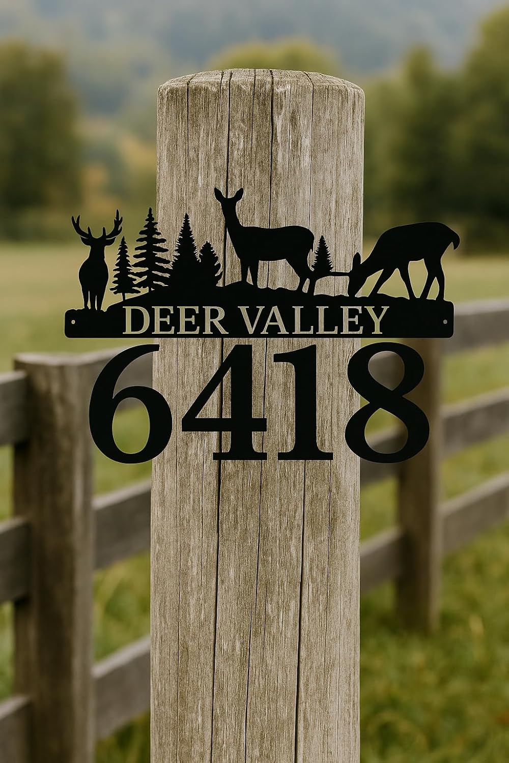 Personalized Deer Address Sign by Sea Biscuit Metal Designs