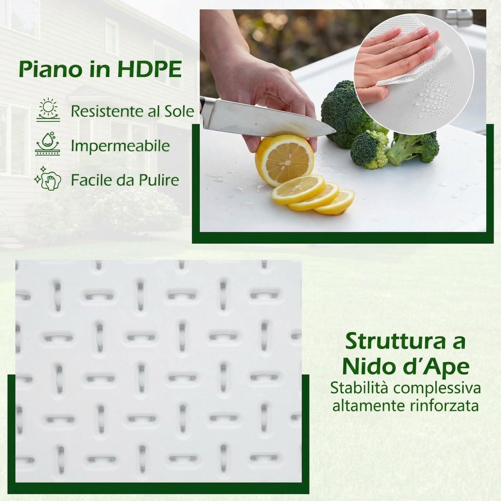 COSTWAY Tavolo da Campeggio con Rubinetto e Lavandino, 104 x 59 cm, Tavolo Pieghevole e Portatile per Lavaggio e Preparazione di Cibi, Pesca e Verdure, per Picnic, Spiaggia, Cortile e Giardino