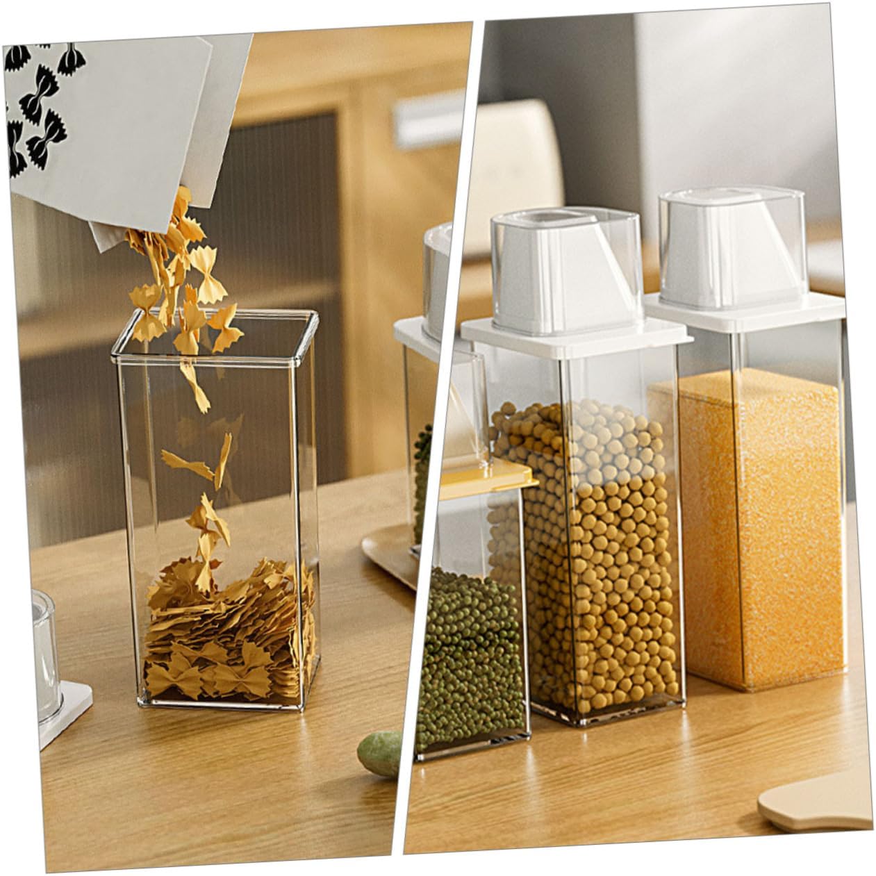 Airtight Rice Storage Container Sealed Grain Jar Window Pet Plastic Food Storage for Kitchen for Rice Cereal and Grains