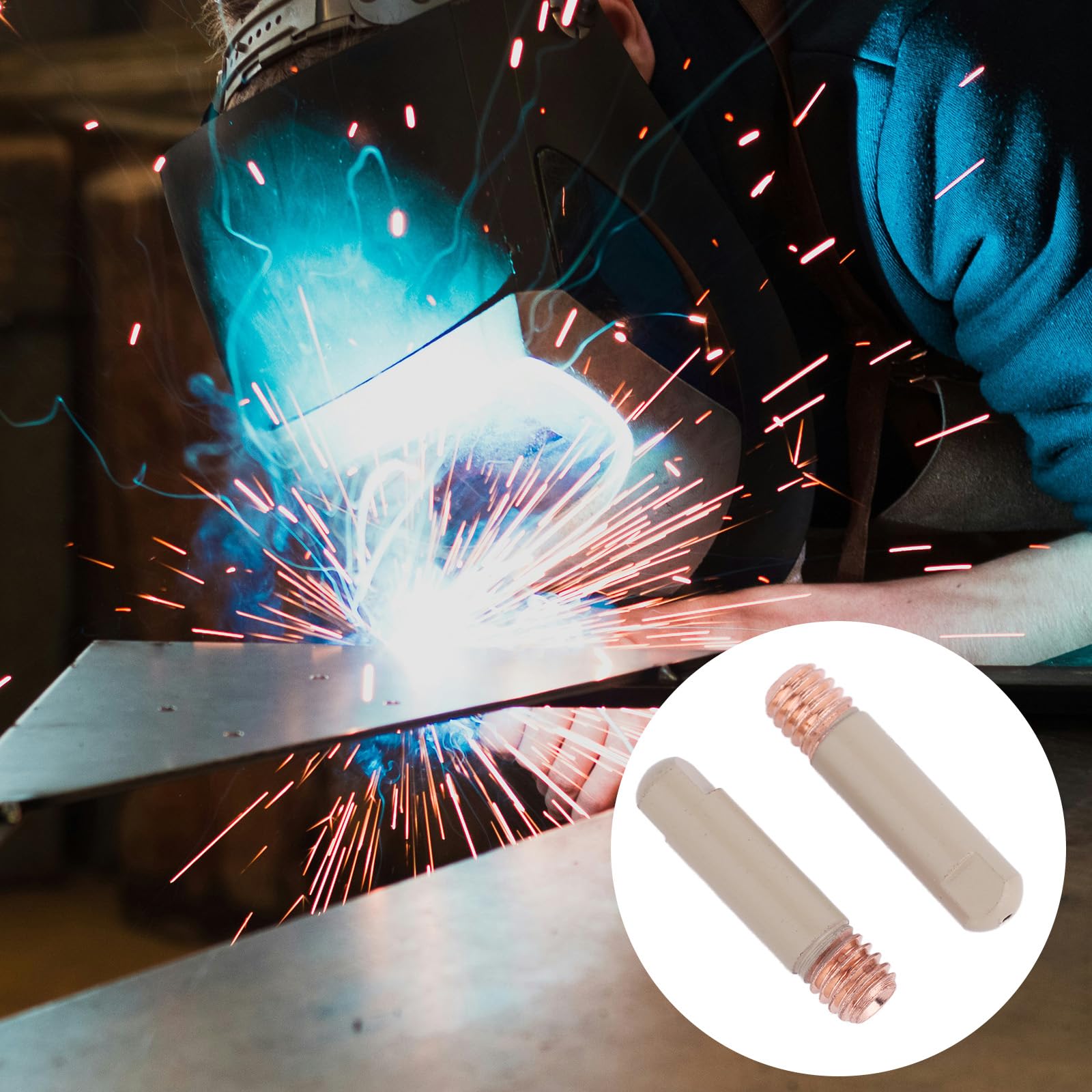 14pz Ugello per Saldatura MIG con Rivestimento Antiaderente, 10 Punte di Contatto da 0,9mm 2 Diffusori 2 Ugelli Compatibile Torce di Saldatura con MB15 e 15AK