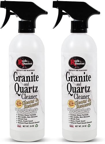 Rock Doctor Spray limpiador de granito y cuarzo de 24 onzas. Lata, limpia azulejos, mármol, encimera de cocina y superficies de piedra natural,
