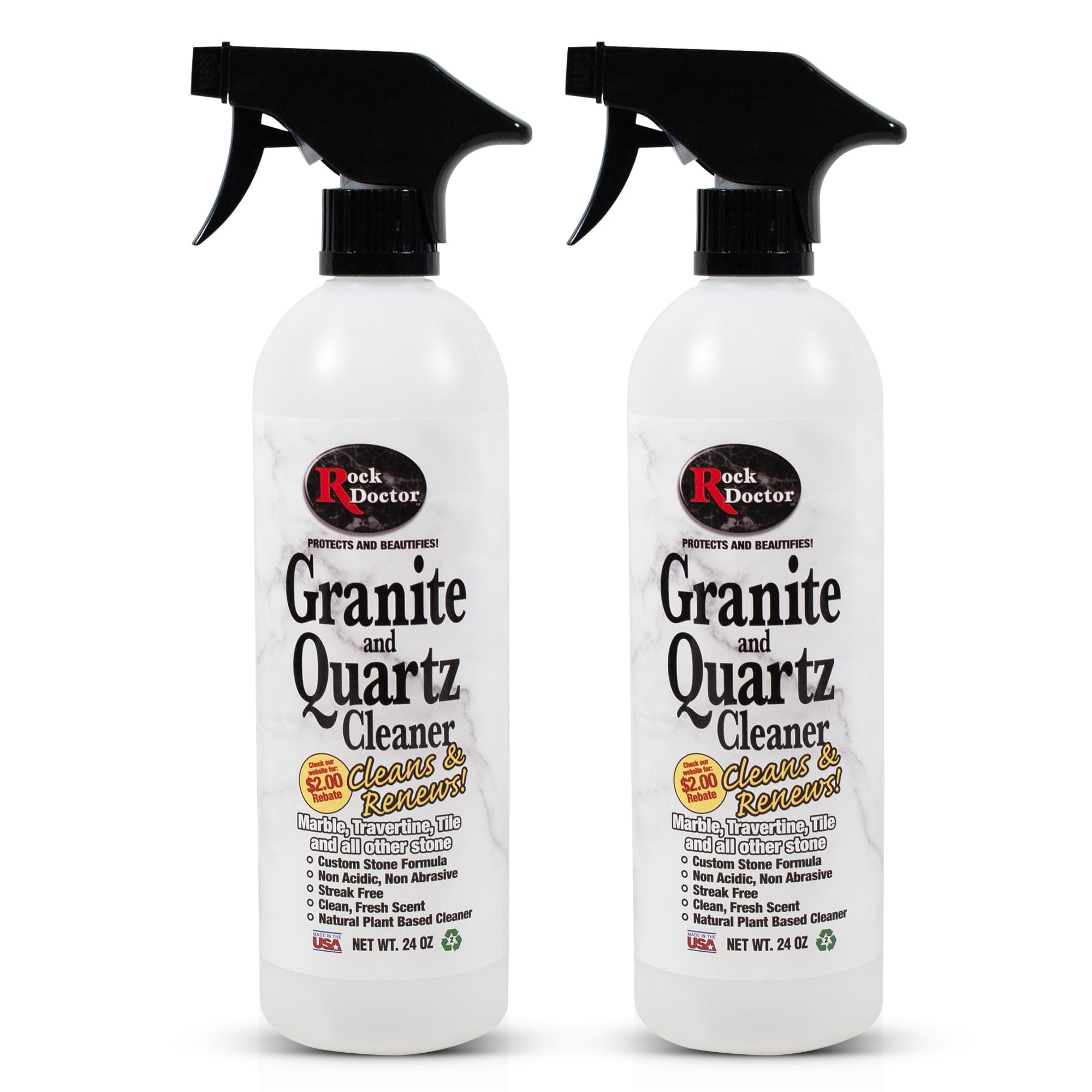 Rock Doctor Granite & Quartz Cleaner Spray, 24 Oz, Streak-Free, Pack of 2